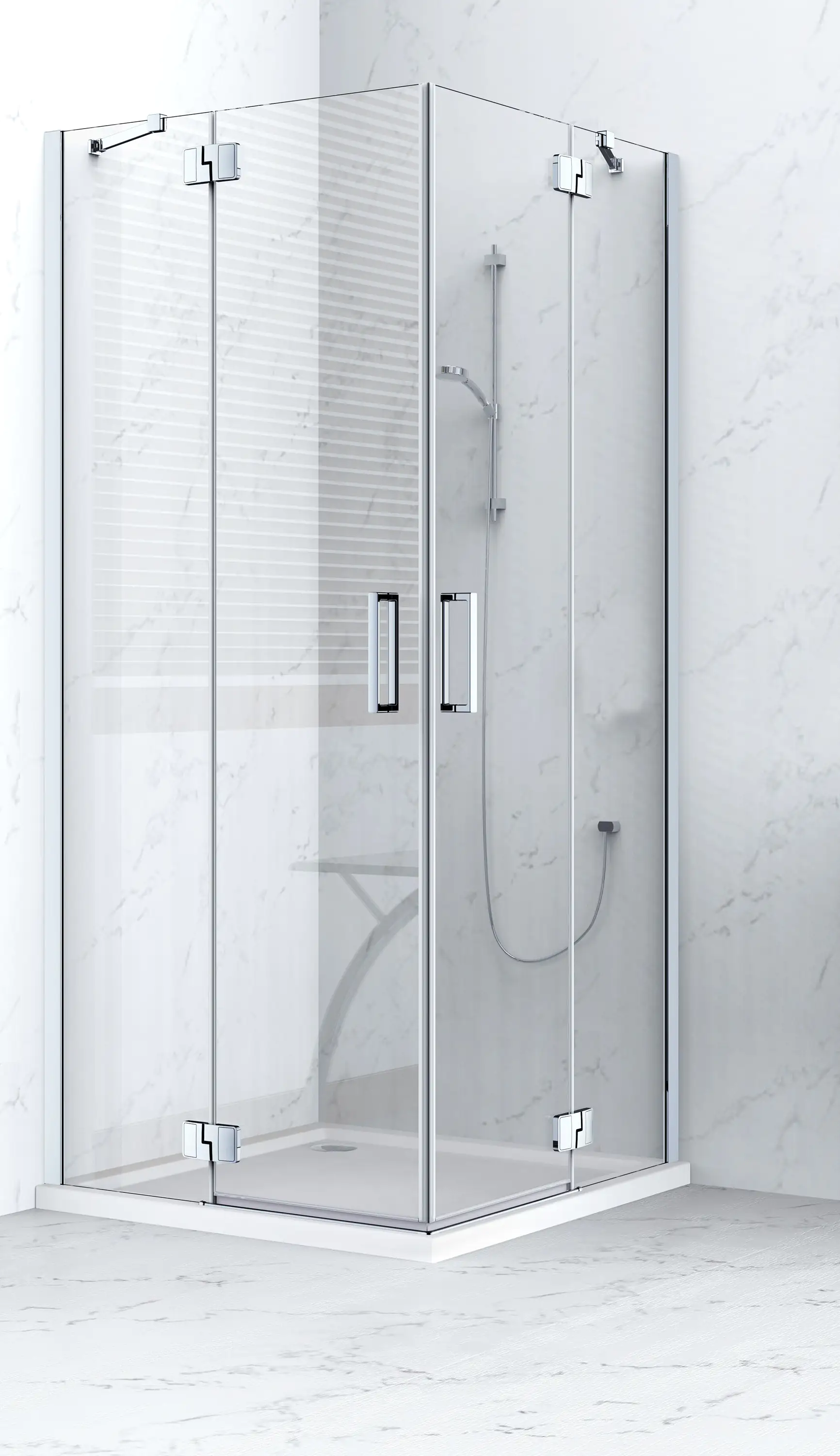 Primaster Eckdusche Easy-8 De Luxe Drehtür 90 x 90 cm Klarglas chrom