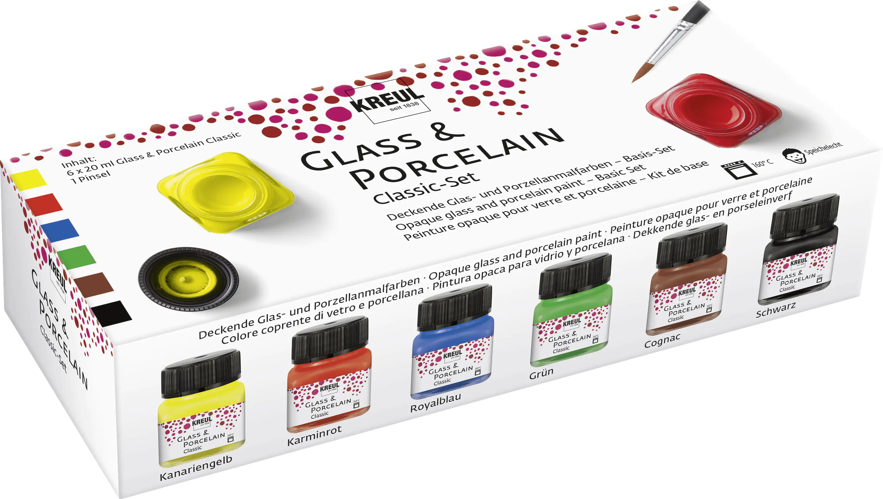 Kreul Glass & Porcelain Classic 6er Set je 20 ml