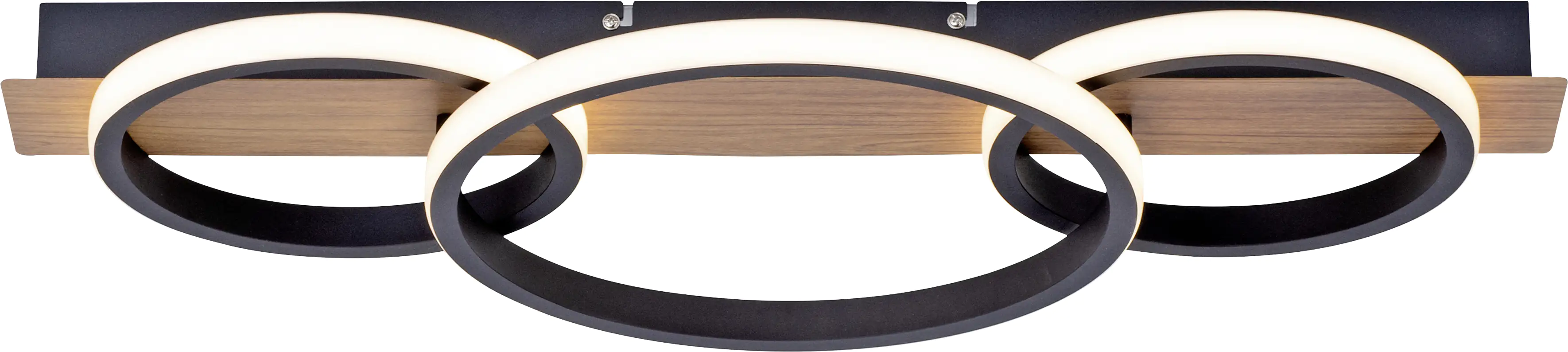 JustLight LED Deckenleuchte Trooper holzdekor, warmweiß