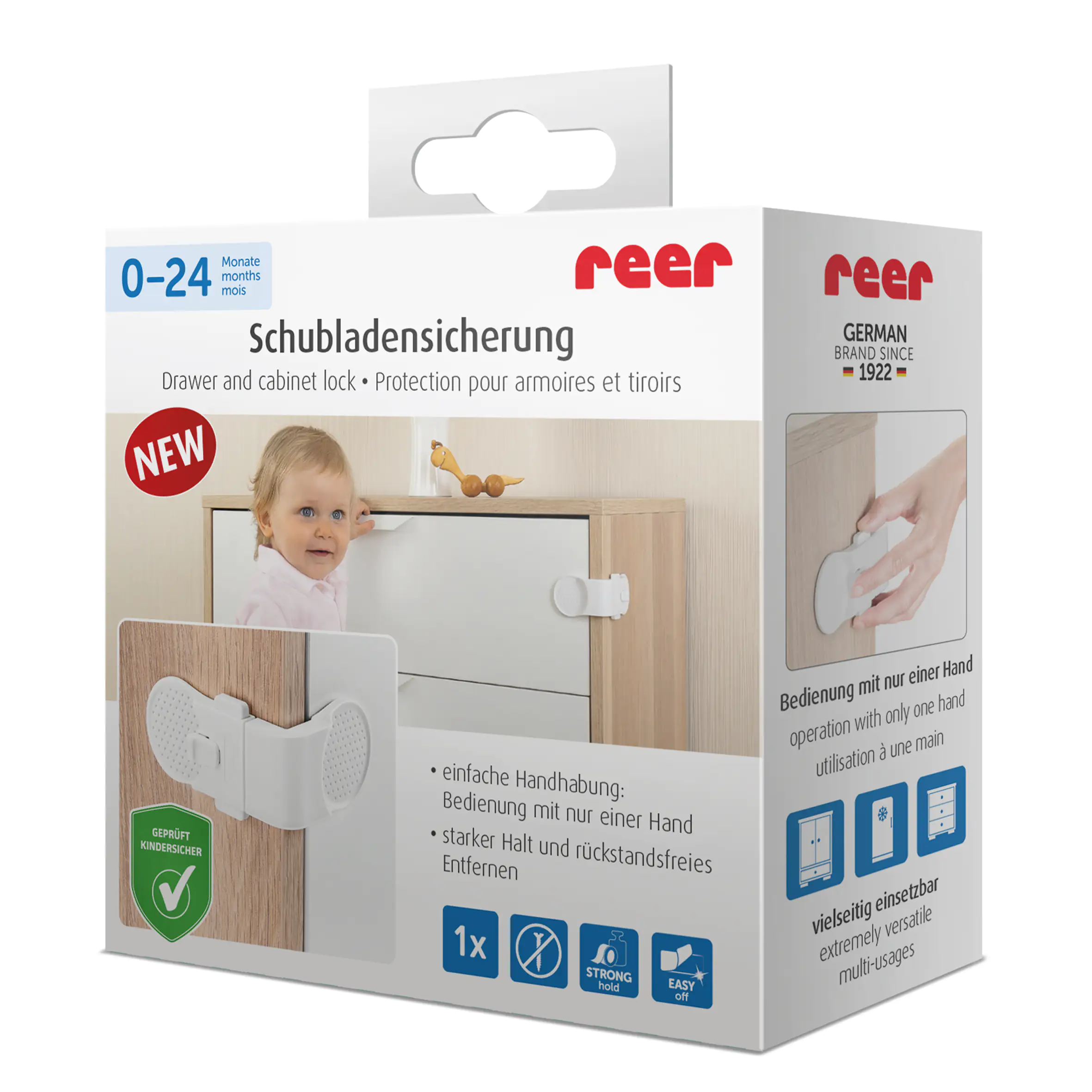 Reer Schrank- und Schubladensicherung extern weiß, 1 Stück