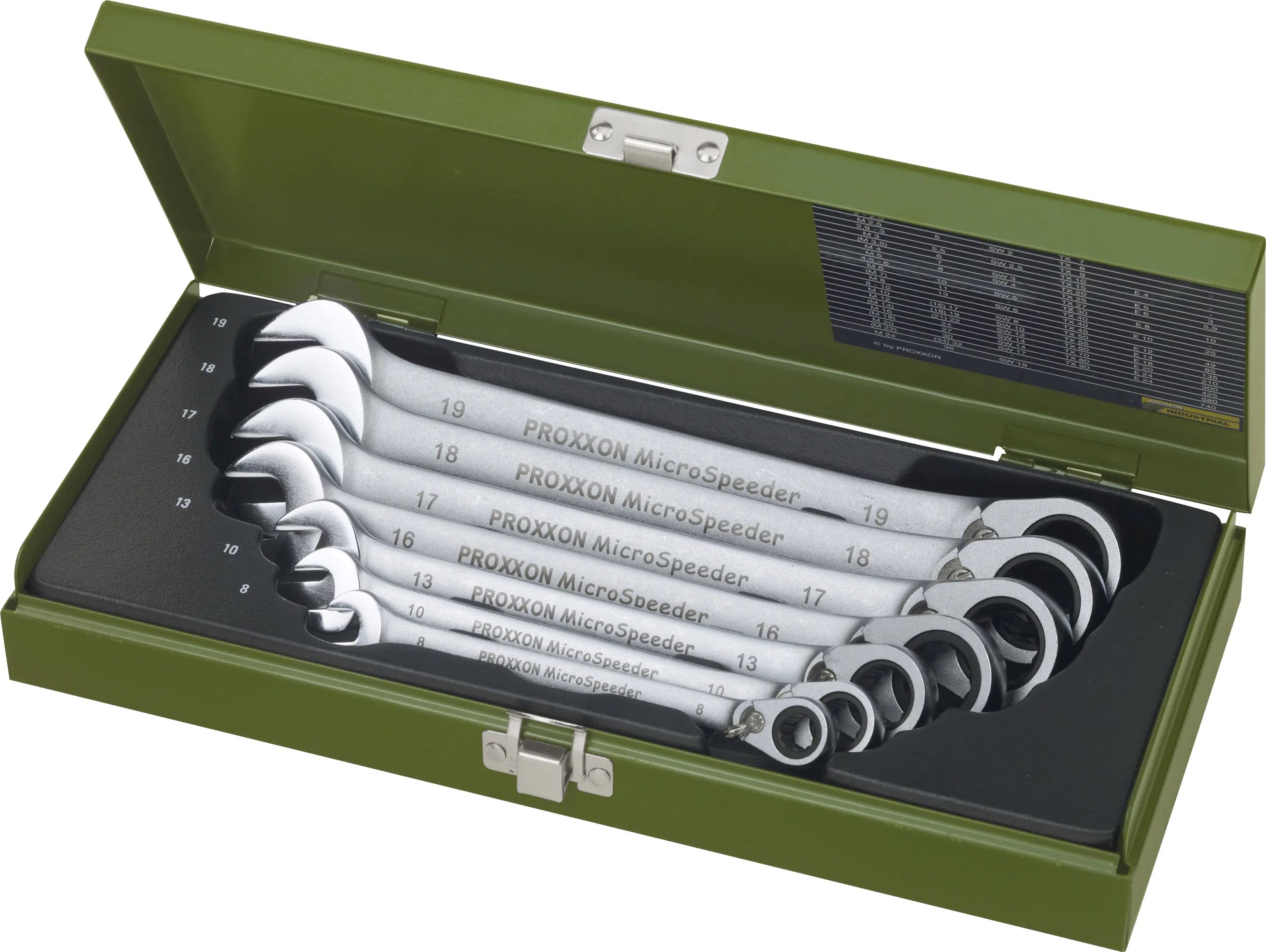 Proxxon MicroSpeeder Ring-Maul-Schlüssel-Satz 8 - 19 mm 7-teilig