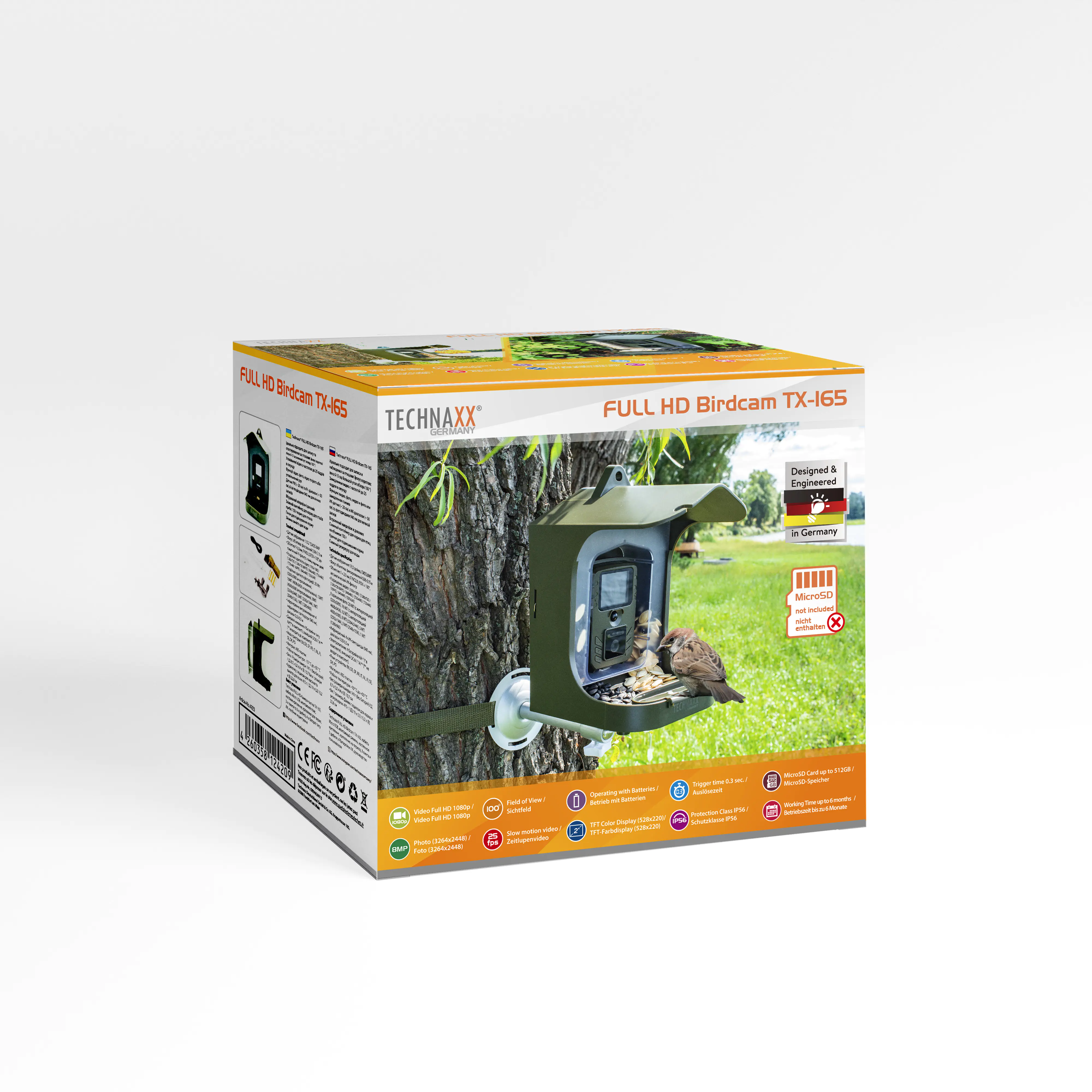 Technaxx Vogelkamera Birdcam TX-165 Full HD, Nachtmodus