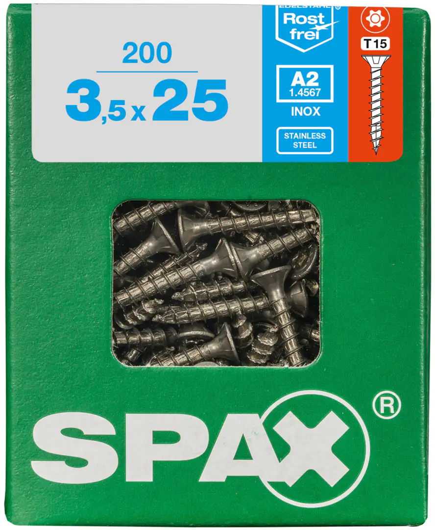 Spax Universalschrauben 3.5 x 25 mm TX 15 - 200 Stück Edelstahl