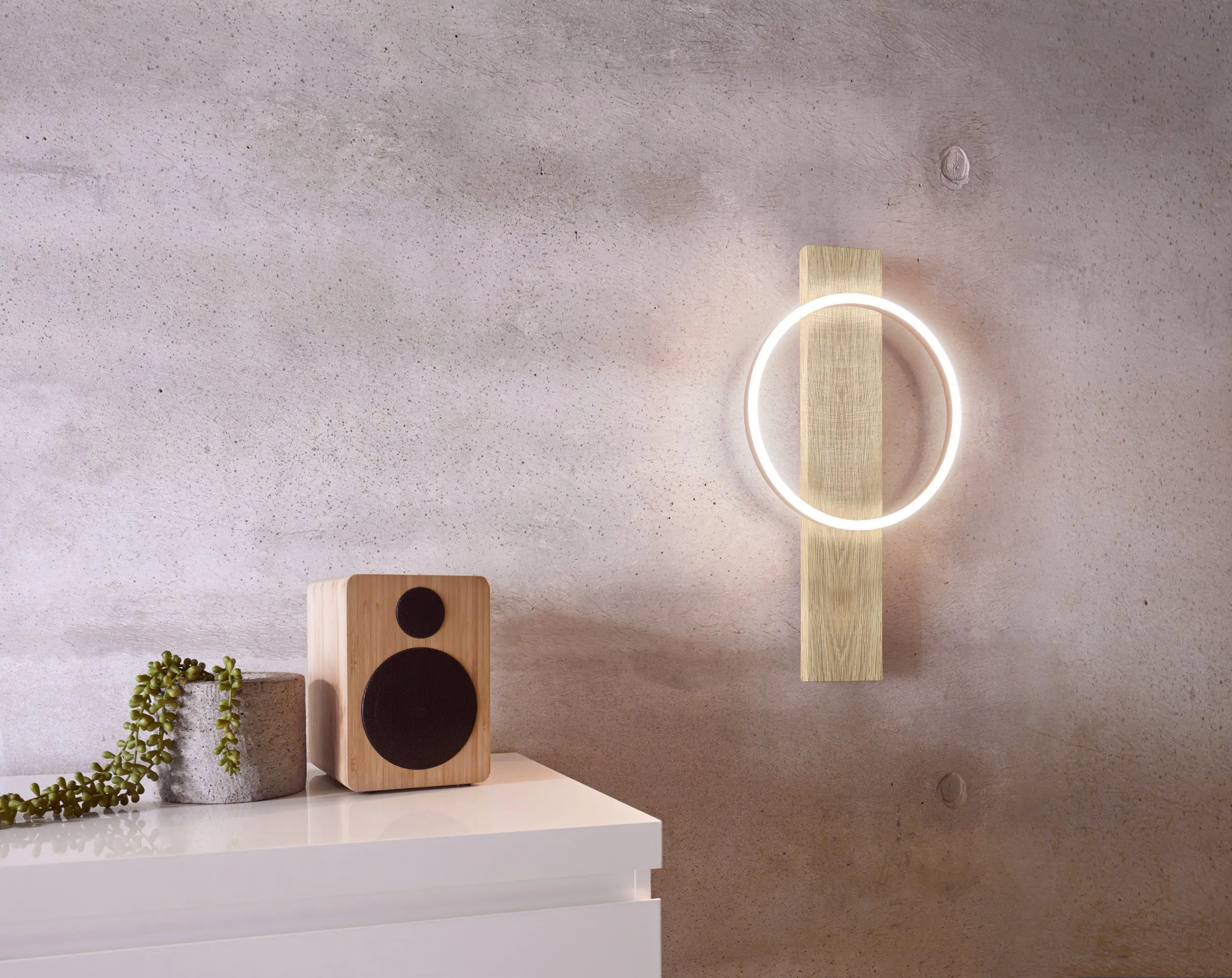 Eglo LED Wandleuchte Boyal schwarz-braun 56 x 30 cm warmweiß