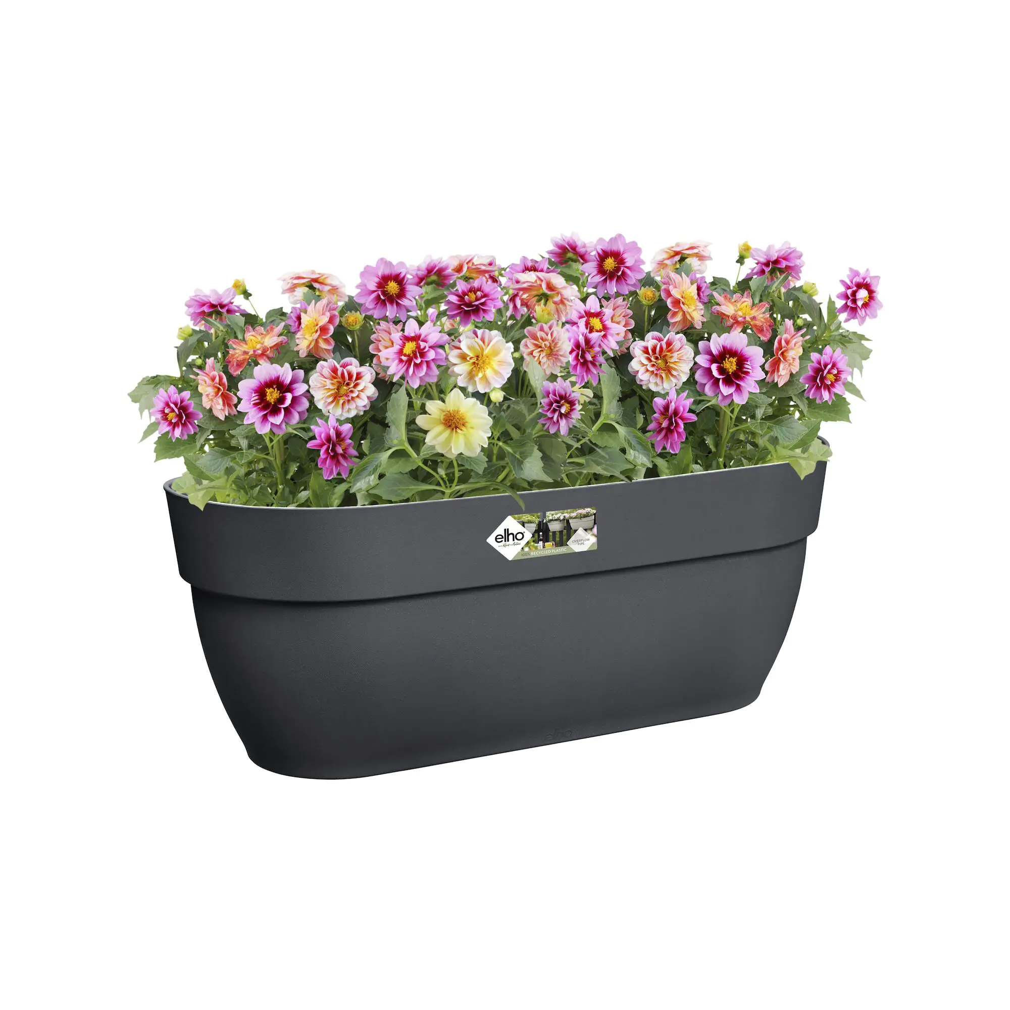 Elho Blumentopf zum Hängen Kunststoff anthrazit 46 x 24,1 x 26,5 cm Vibia Campana Easy Large