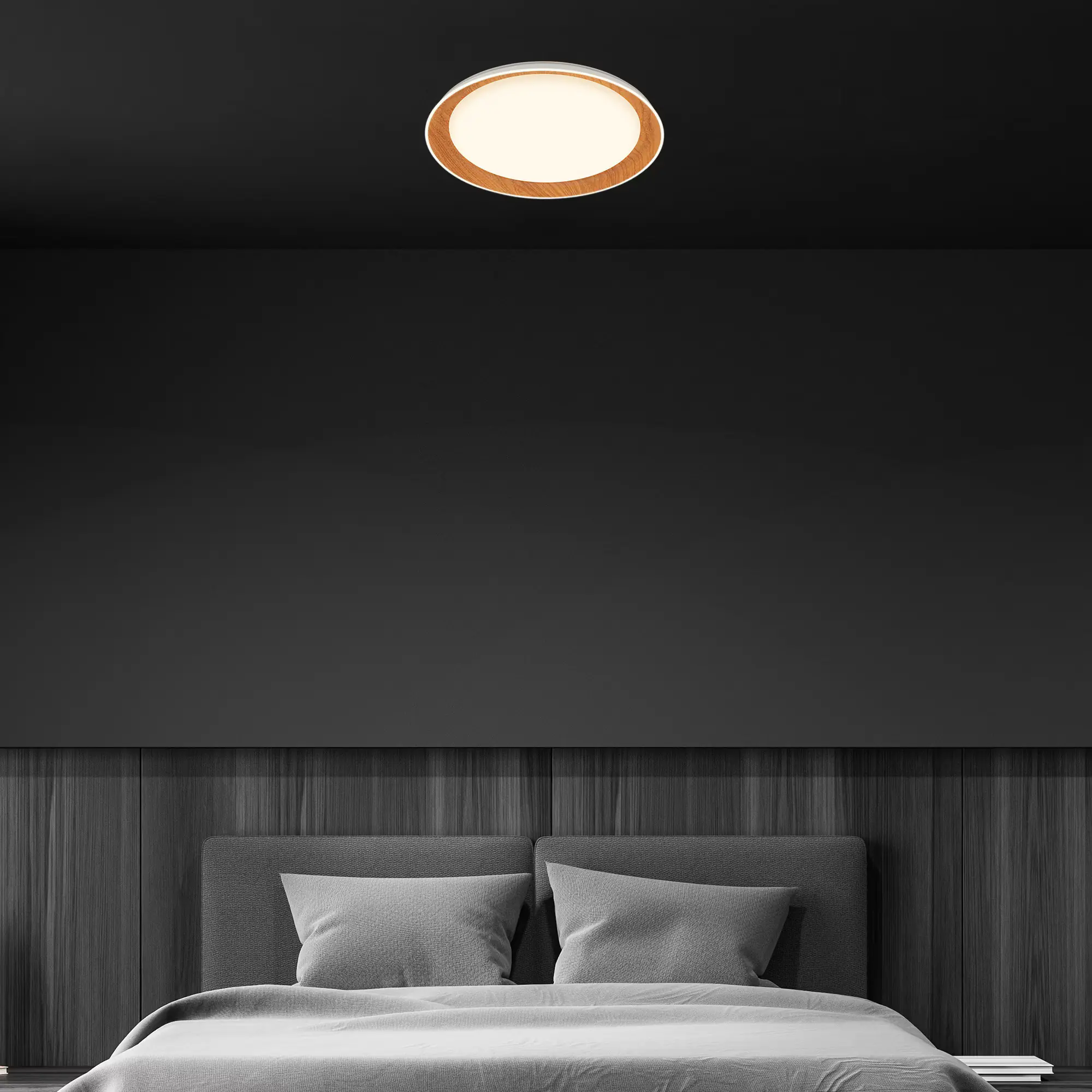 Di-Ka LED Deckenleuchte Frame 24W, 2600lm, 3000K, Holz, weiß