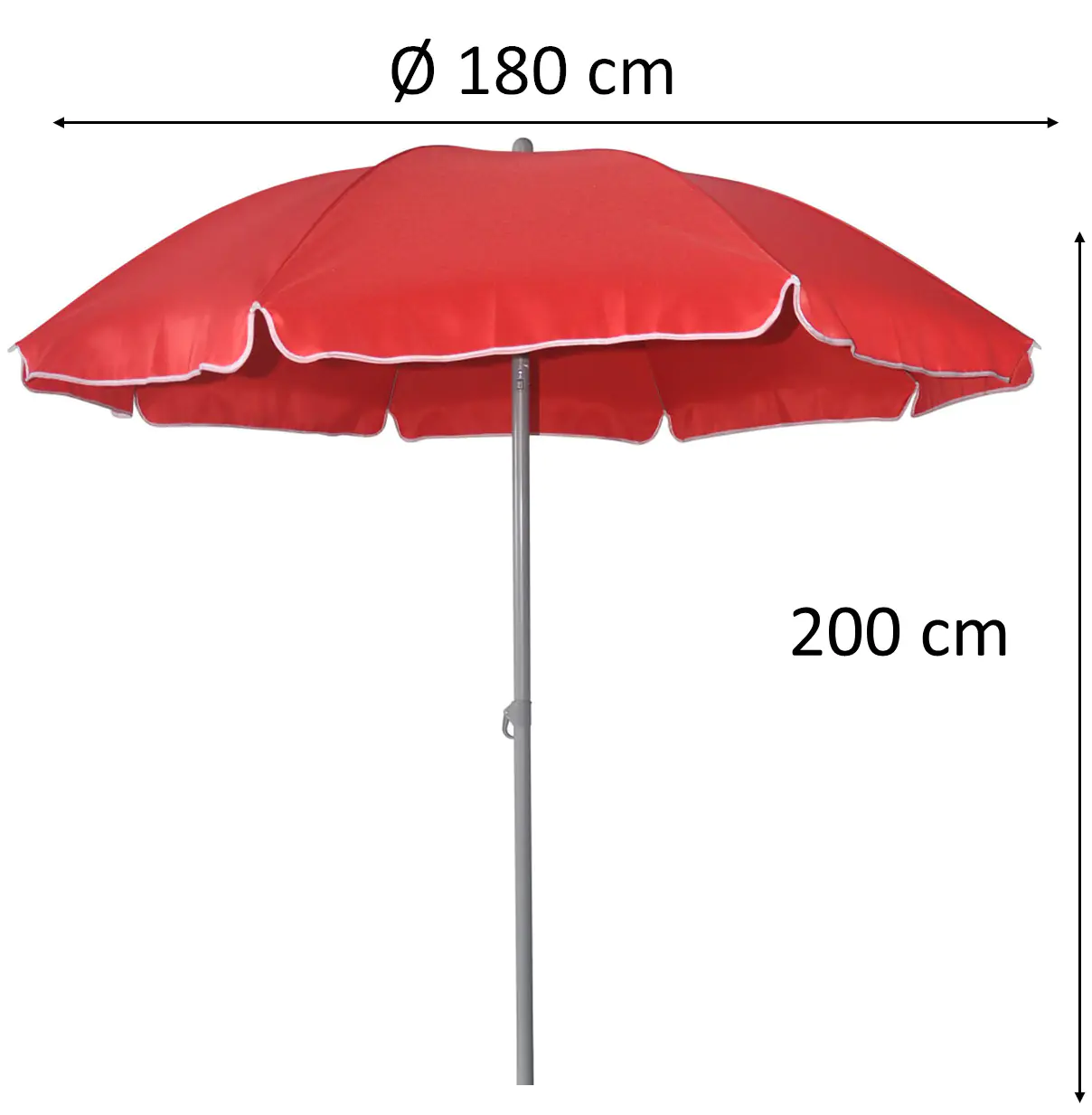 TrendLine Sonnenschirm rot, Ø 180 cm