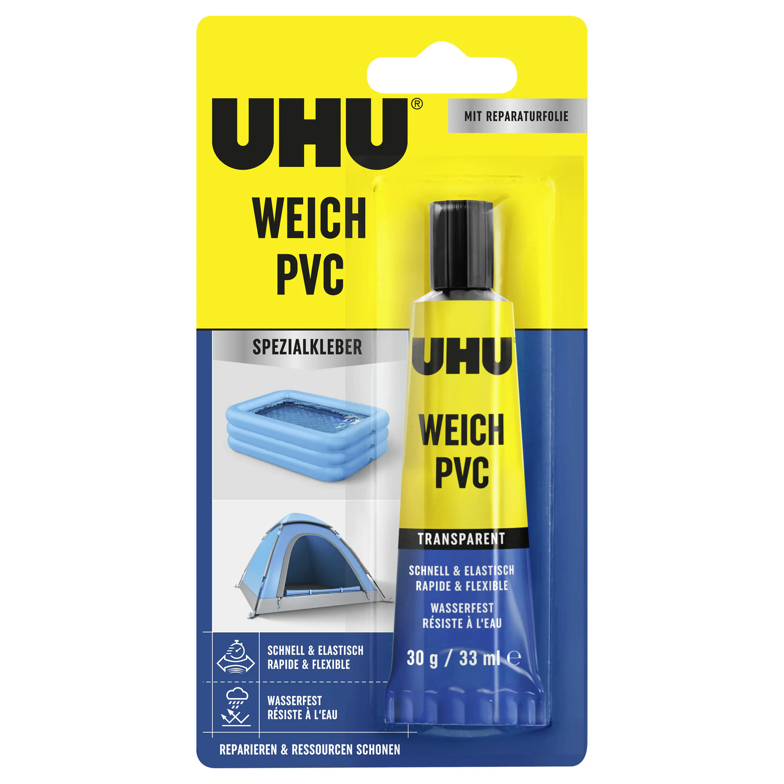 UHU Weich-PVC-Spezialkleber transparent schnelleinziehend 30 g