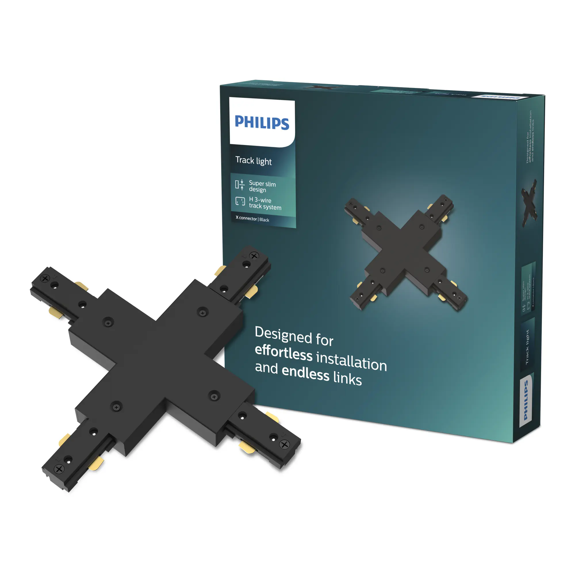 Philips EasyLink Stromverbinder für Schienenleuchte 4-Fach schwarz