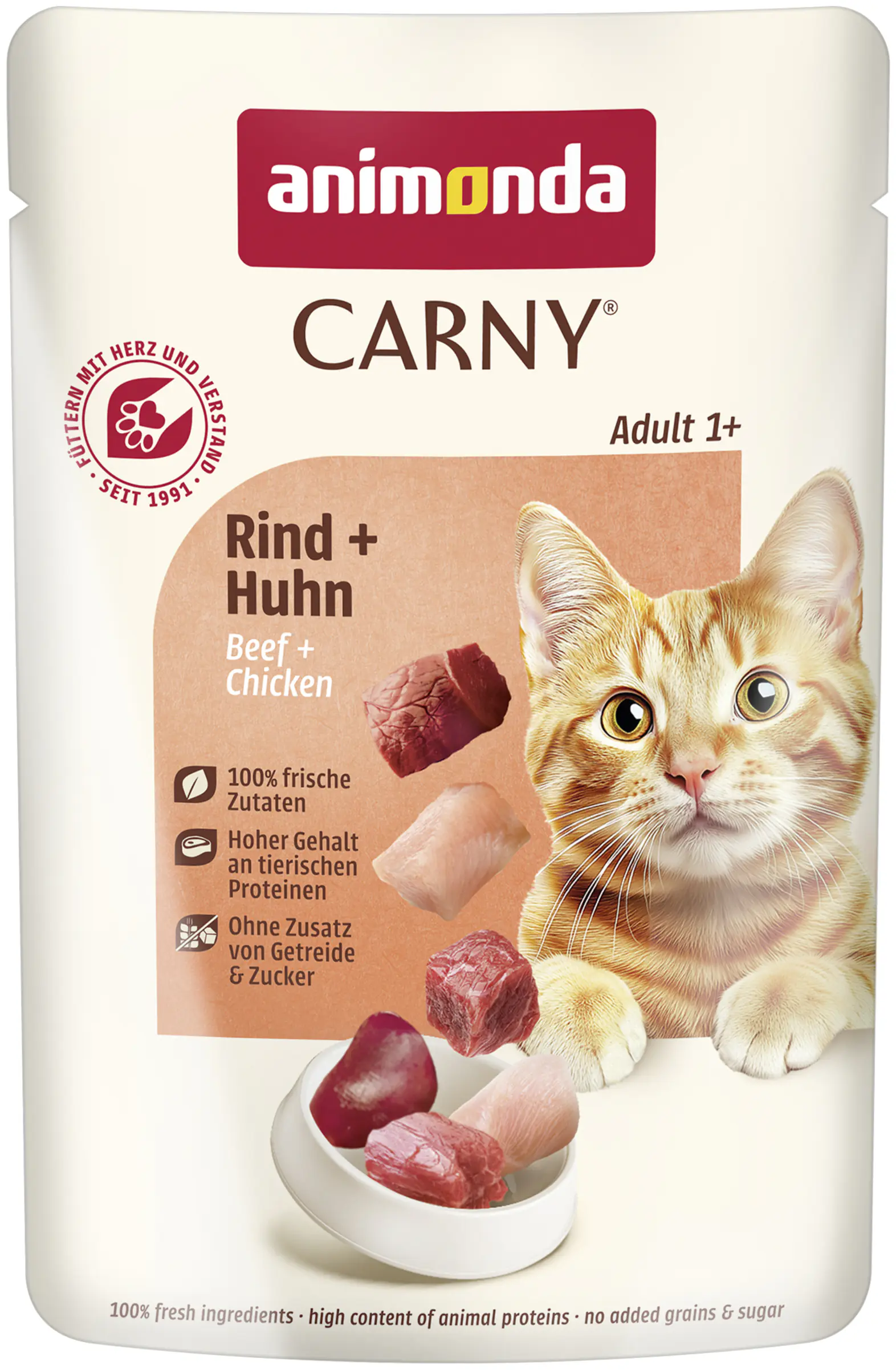 Animonda Carny Adult Katzennassfutter getreidefrei 85 g Rind & Huhn