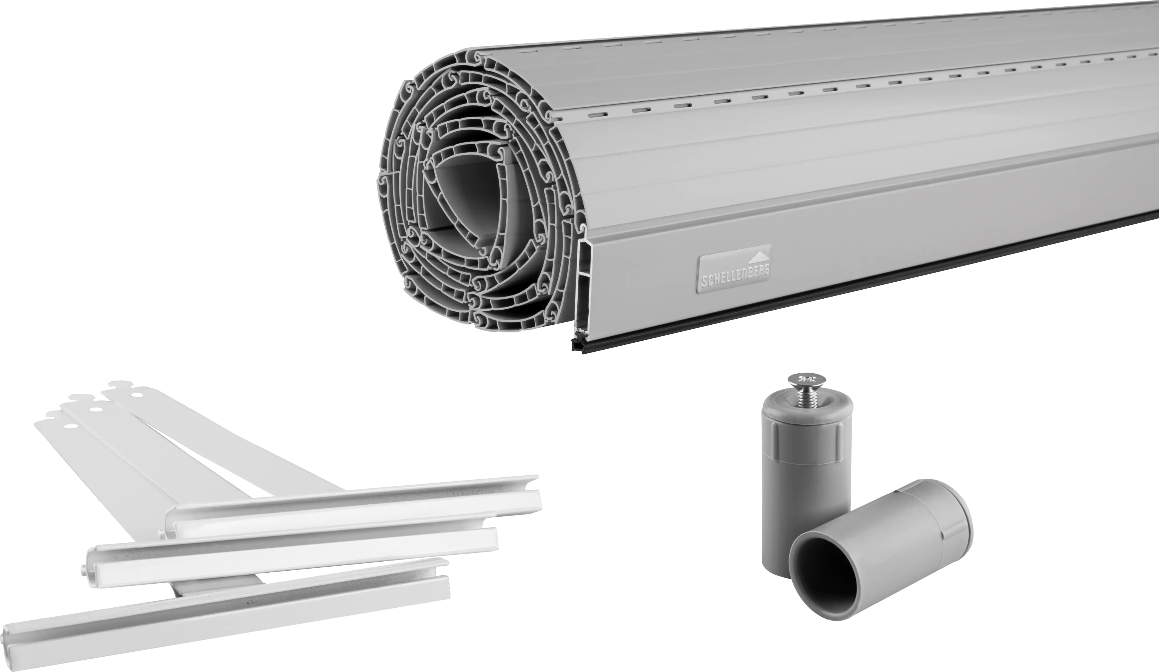 Schellenberg Rollladenpanzer komplett Set für System Mini 120 x 140 cm grau