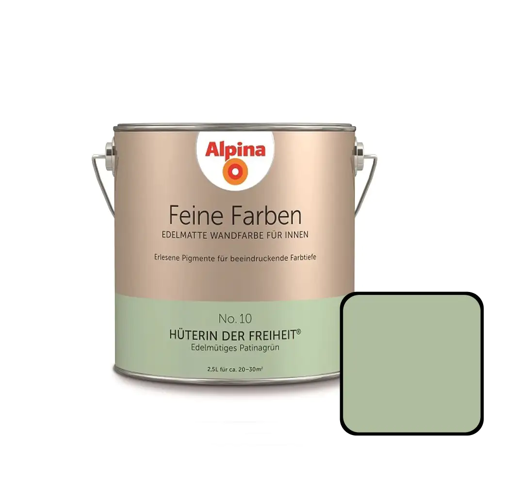 Alpina Feine Farben Wandfarbe No. 10 Hüterin der Freiheit - edelmütiges patinagrün 2,5 L