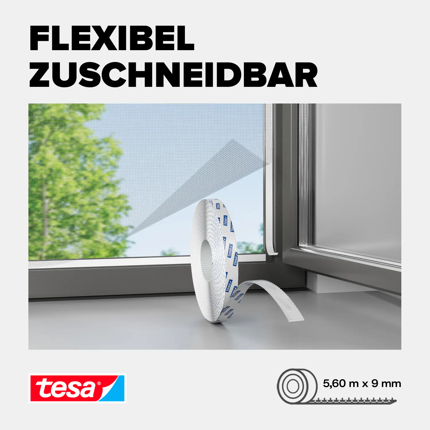tesa Klettband-Ersatzrolle COMFORT für Fliegengitter 5,60 m