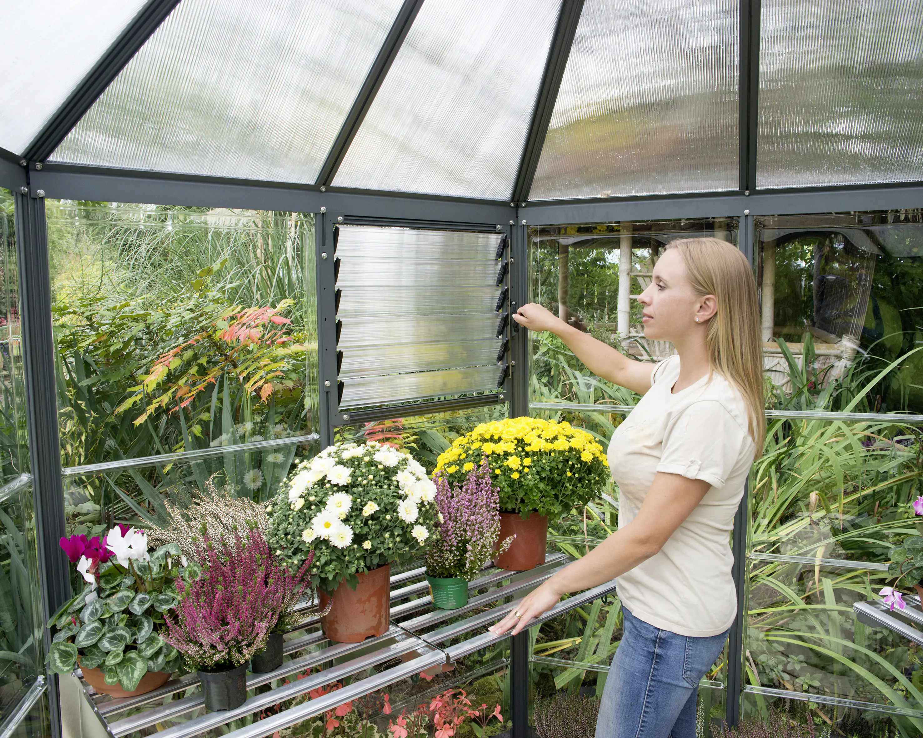 Canopia Gewächshaus Oasis 8 Alu grau 247 x 213 cm