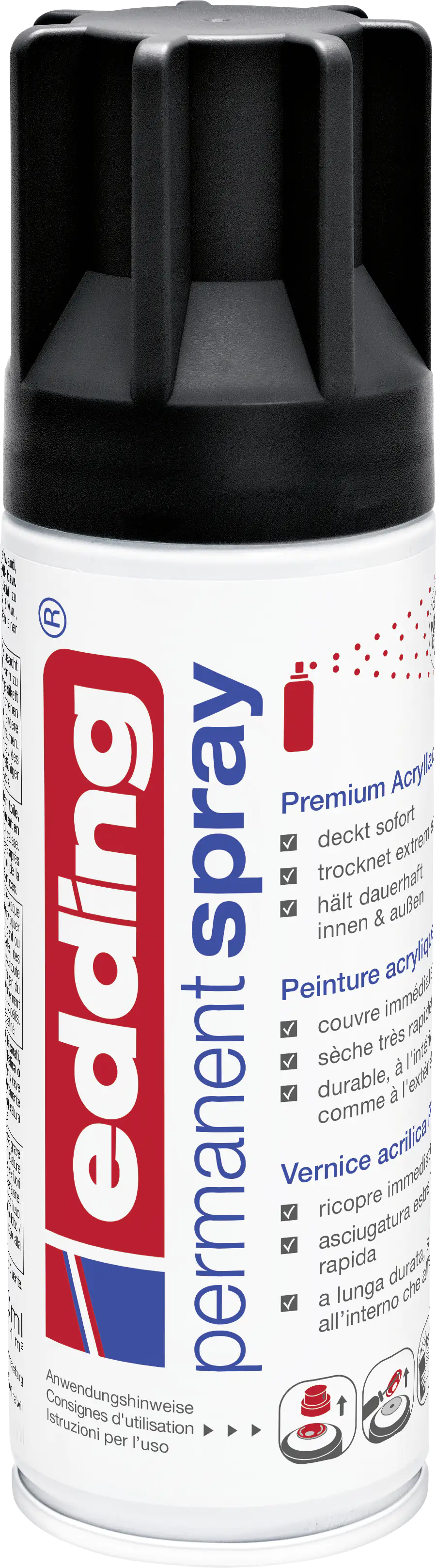 edding 5200 Permanent Spray Premium Acrylic Paint schwarz matt