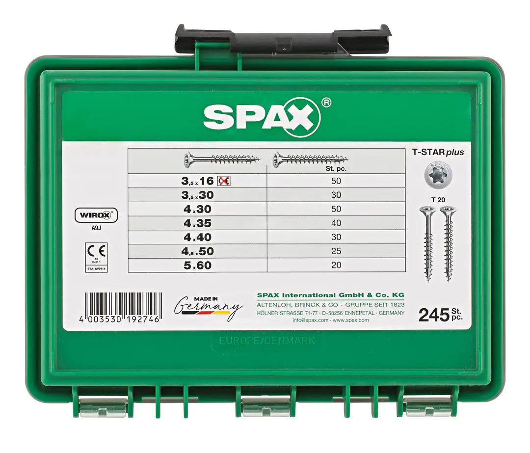Spax Sortimentskasten Senkkopf TRX - 245 Stk.