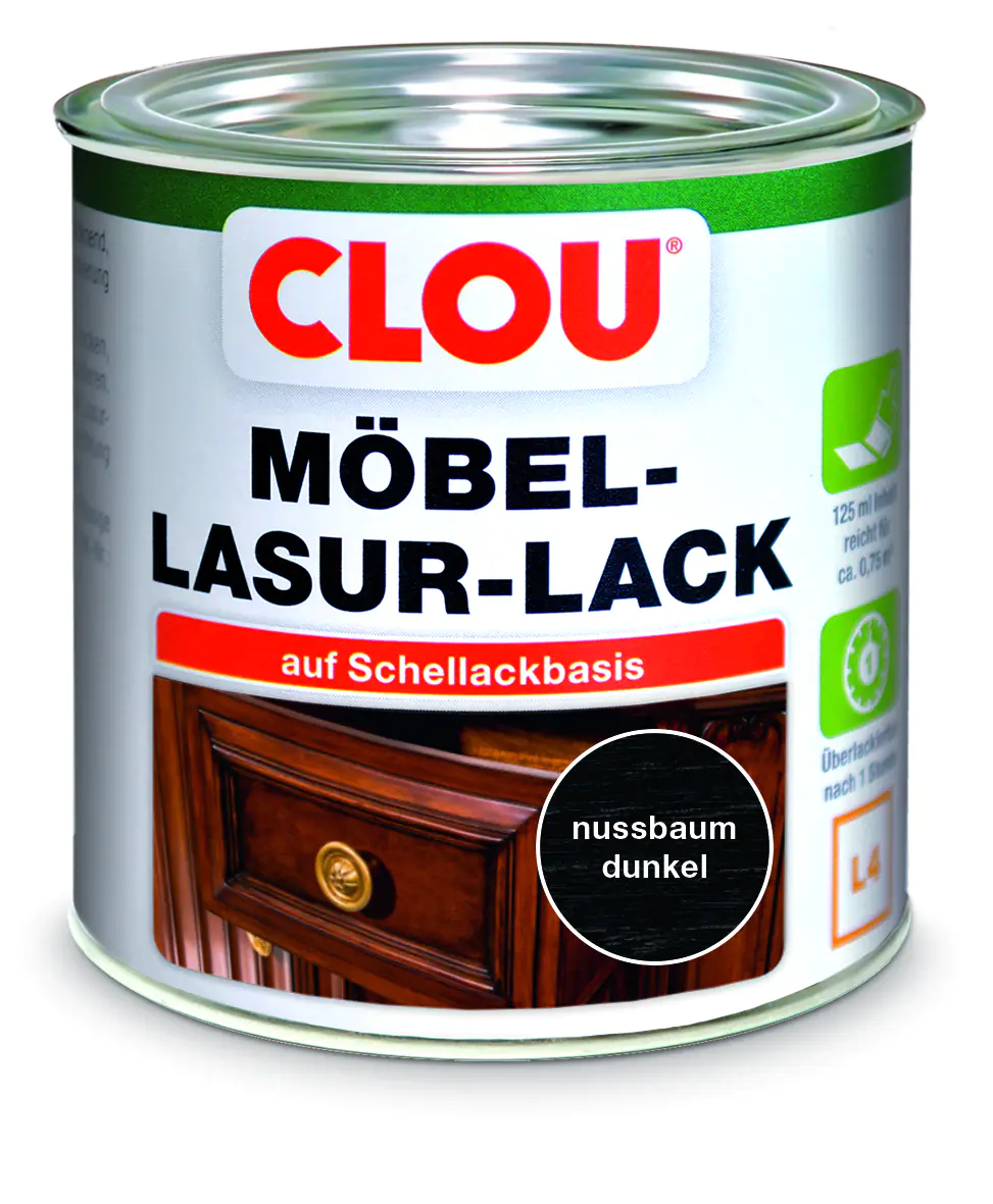 Clou Möbel Lack L4 125 ml nussbaum dunkel