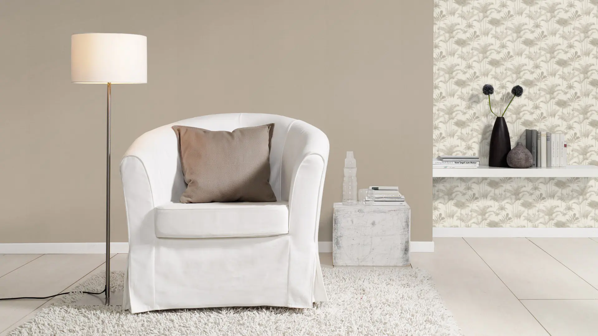 Rasch Vliestapete 555868 Beige-Leinen dunkel Uni 10,05 m x 0,53 m