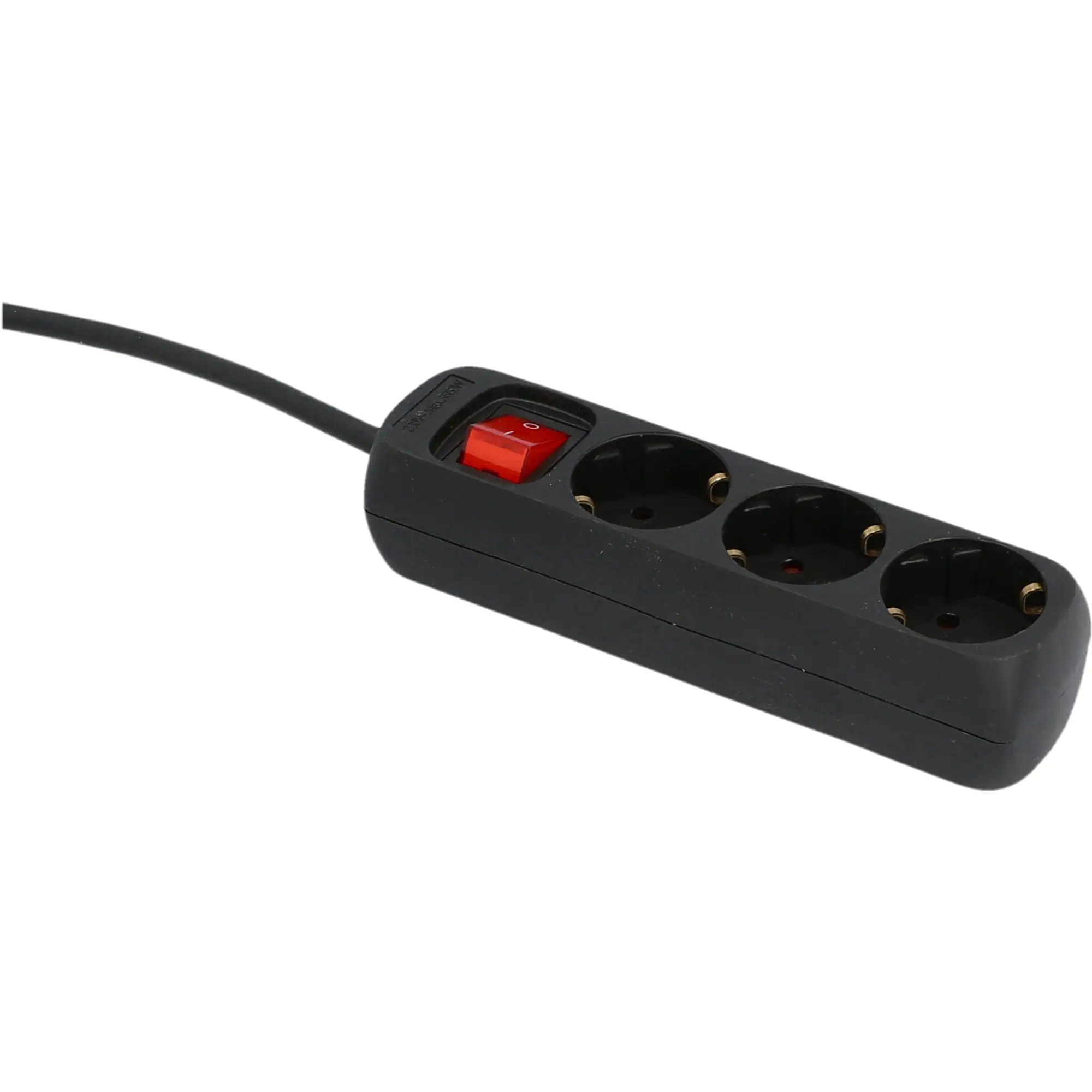 Unitec Steckdosenleiste 3-fach 1,4m mit Schalter, schwarz