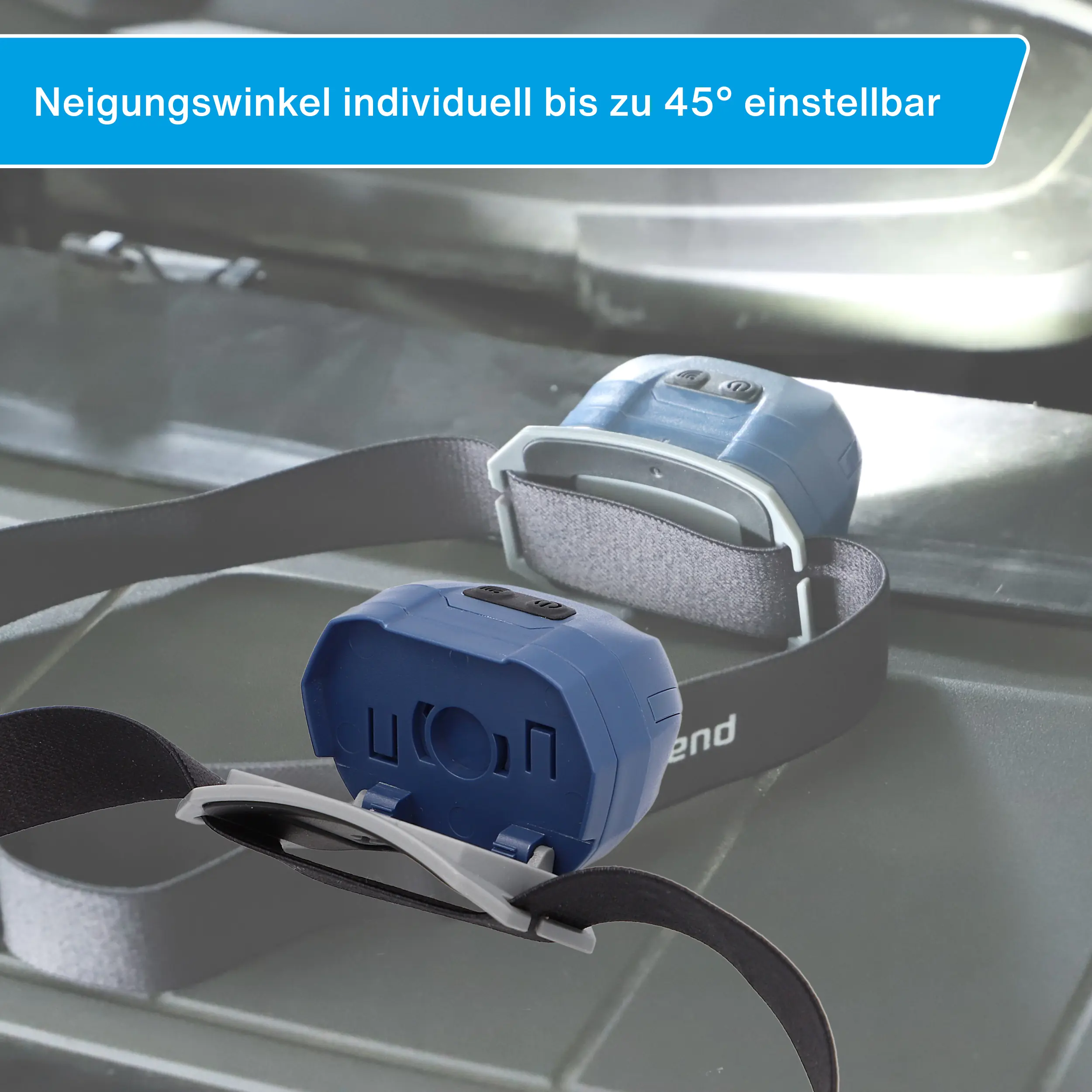 Cartrend LED-Stirnlampe 400 Lumen schwarz-blau