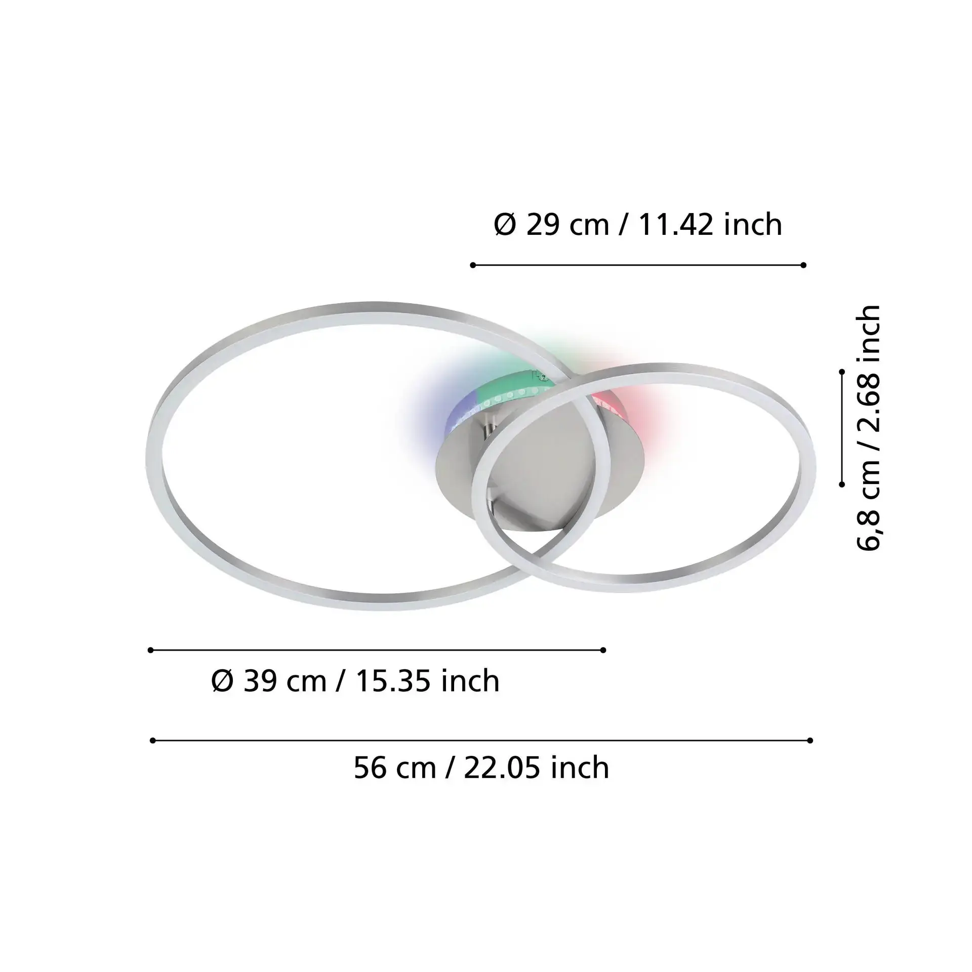 Eglo LED Deckenleuchte Palmaves 3 nickel matt 55 x 39 cm