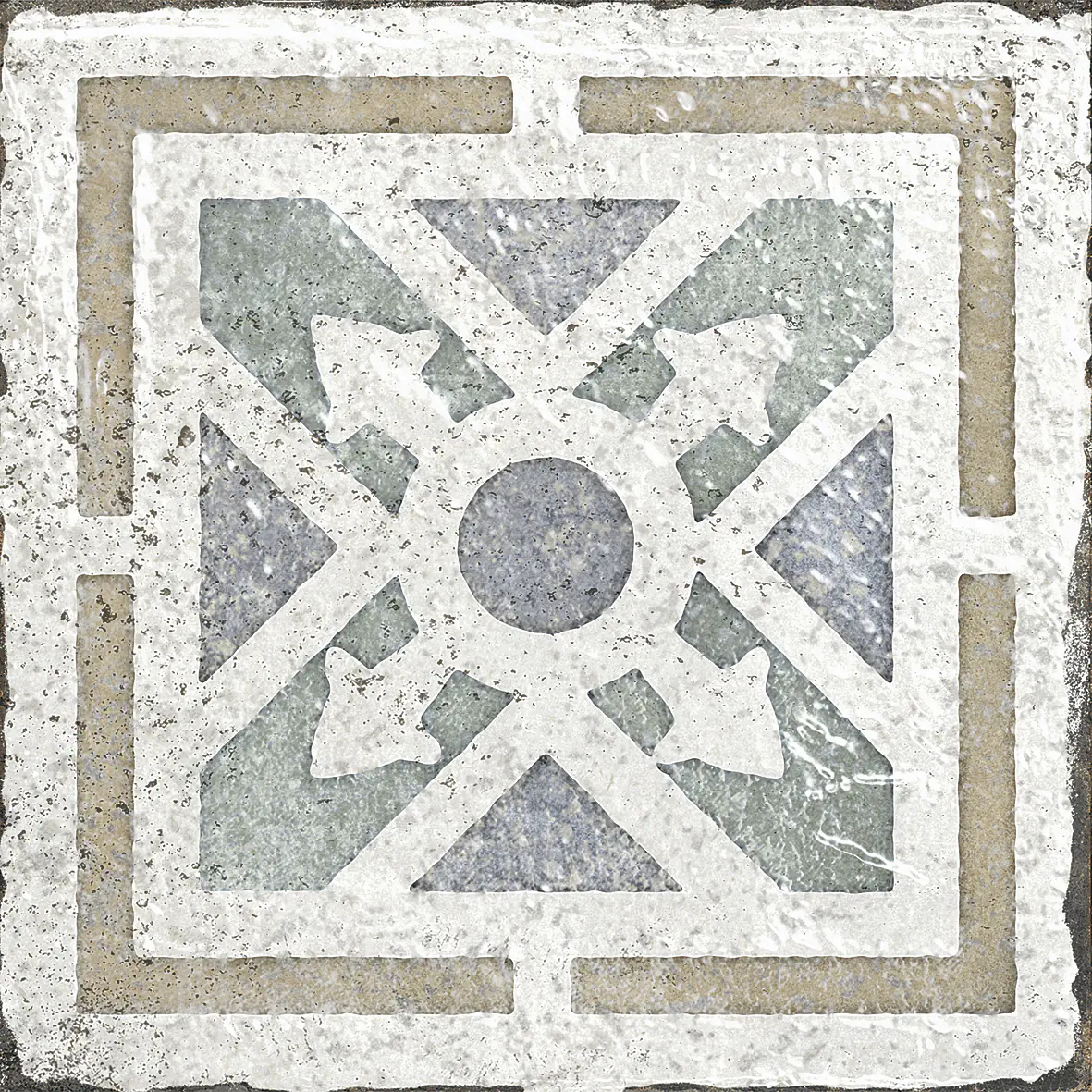 Bodenfliese Feinsteinzeug Marrakesh 20 x 20 cm blau-beige