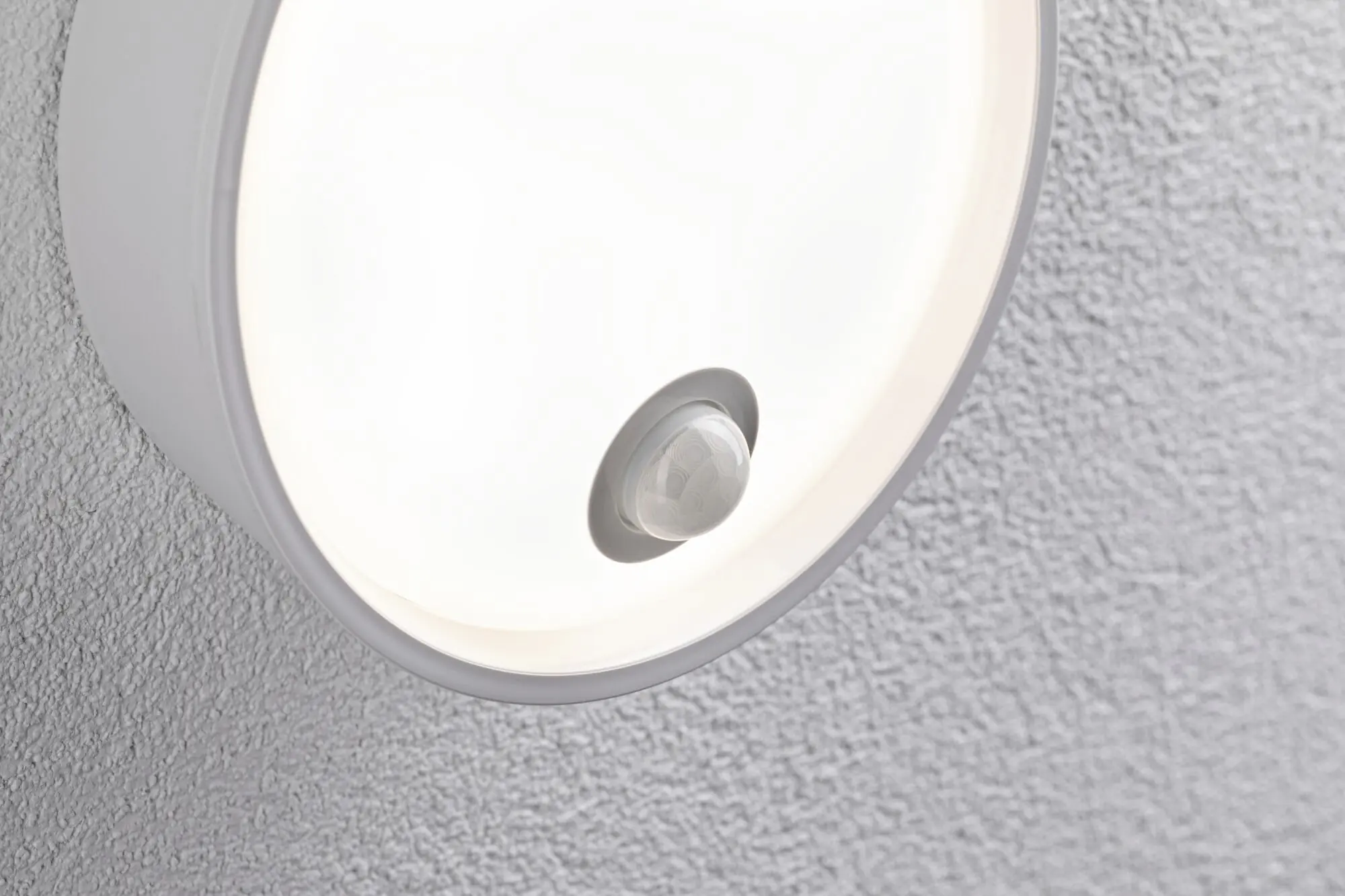 Paulmann LED Außenleuchte Platomo weiß Ø 18 cm mit Bewegungsmelder