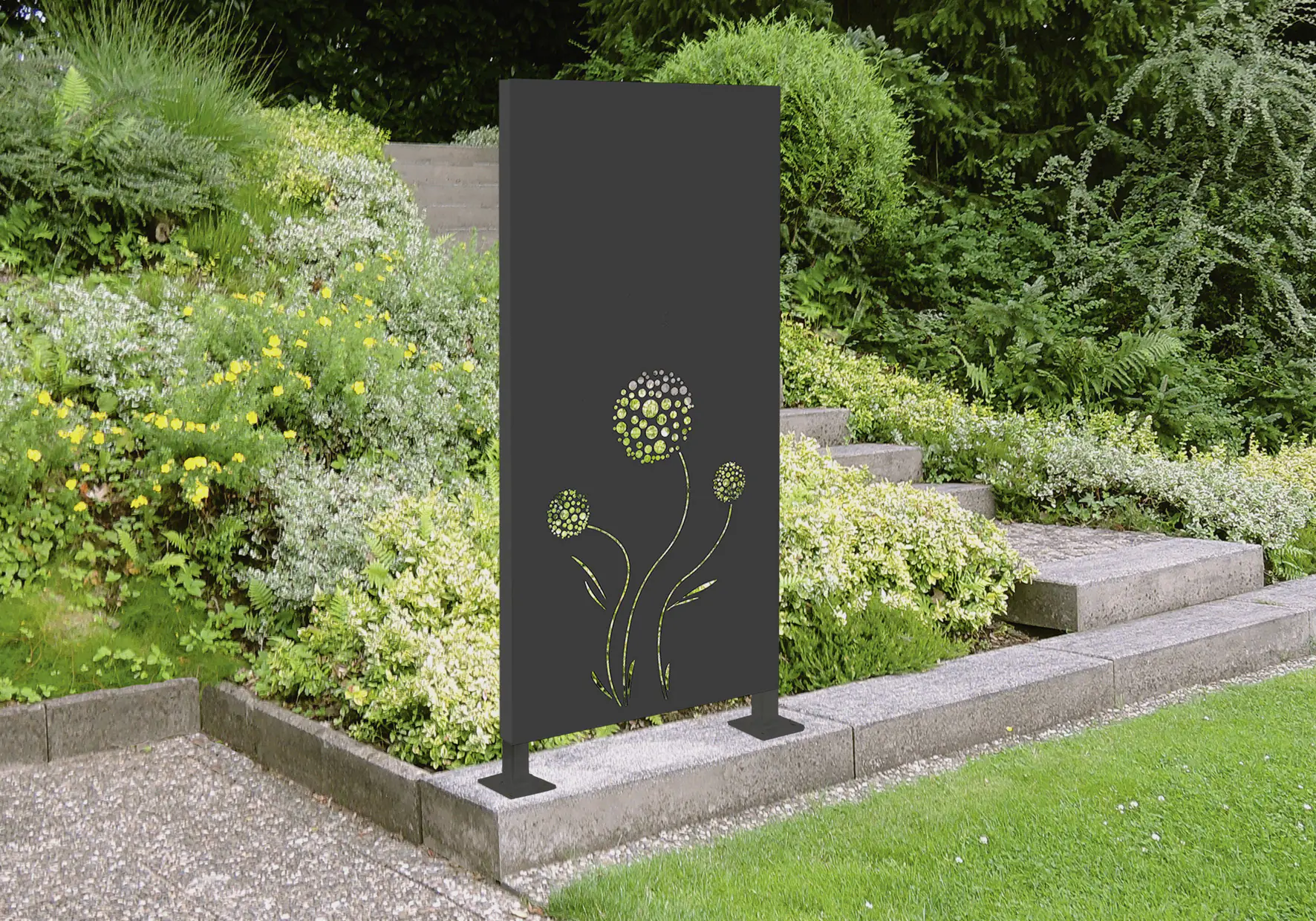 Floraworld Sichtschutz Garten Dekor Leone 90 x 98 cm anthrazit