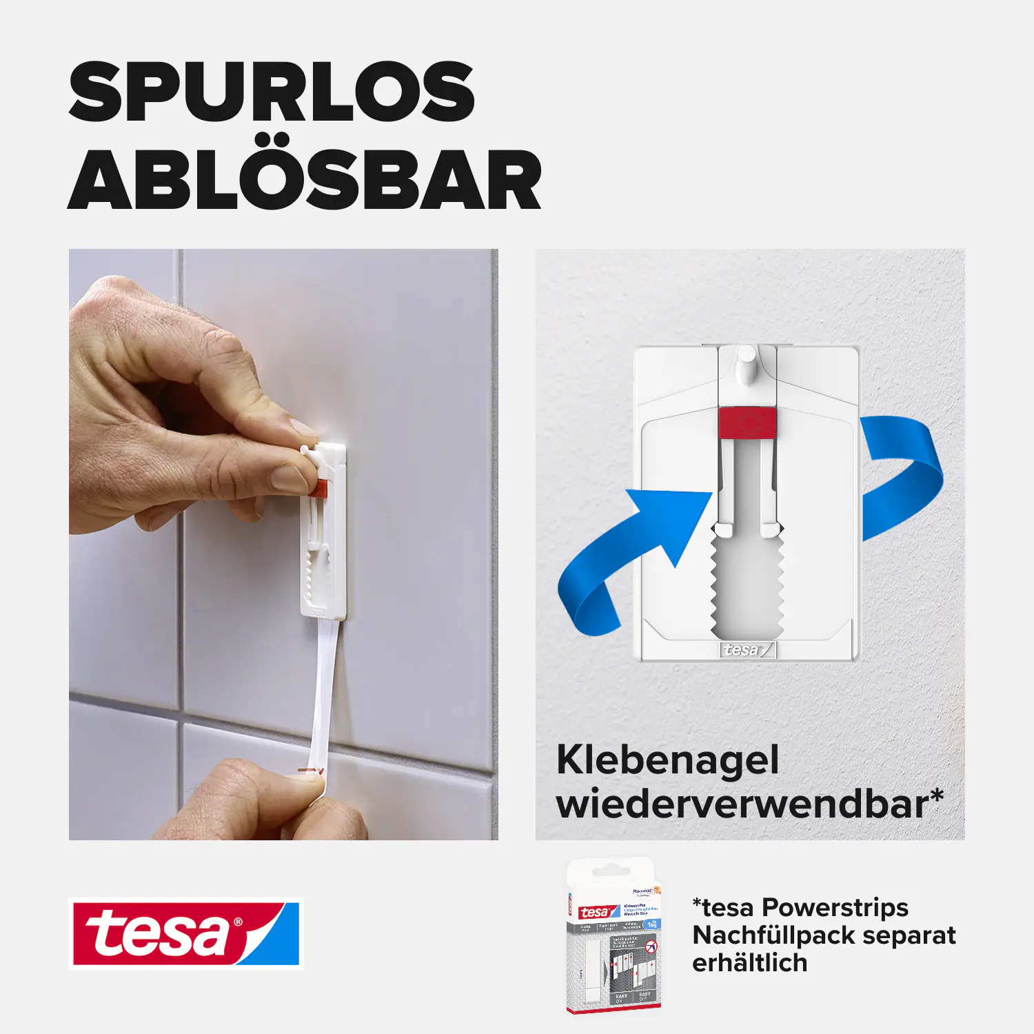 tesa Klebenagel Traglast 4 kg, 2 Stück