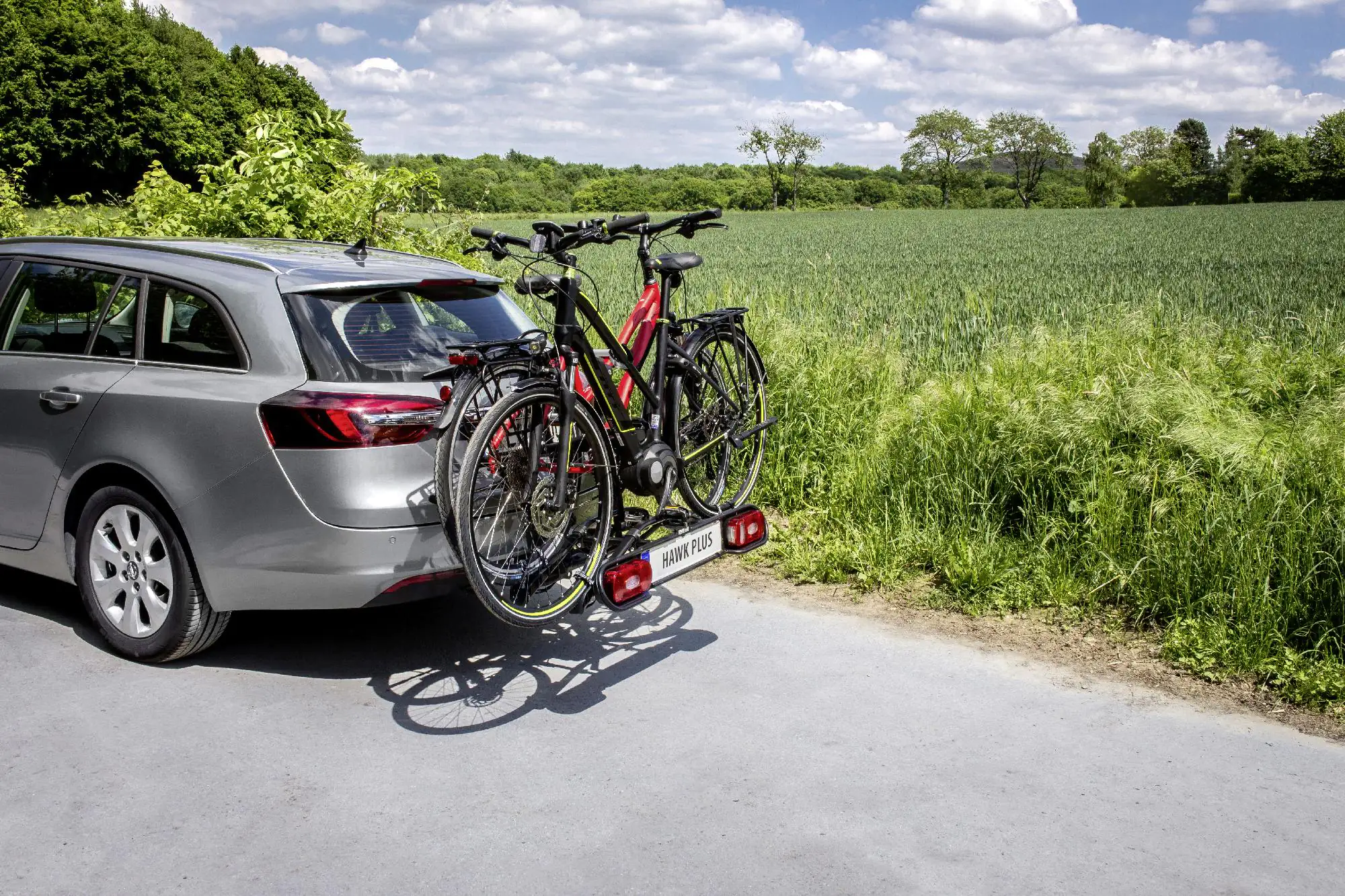 EUFAB Fahrradheckträger Hawk Plus für 2 Fahrräder teilweise vormontiert