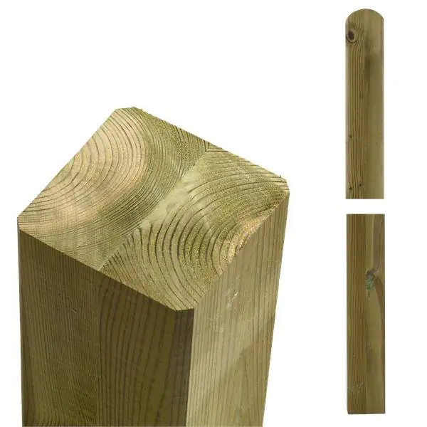 Plus Leimholzpfosten 208 cm 90 x 90 mm druckimprägniert Kopf gerundet