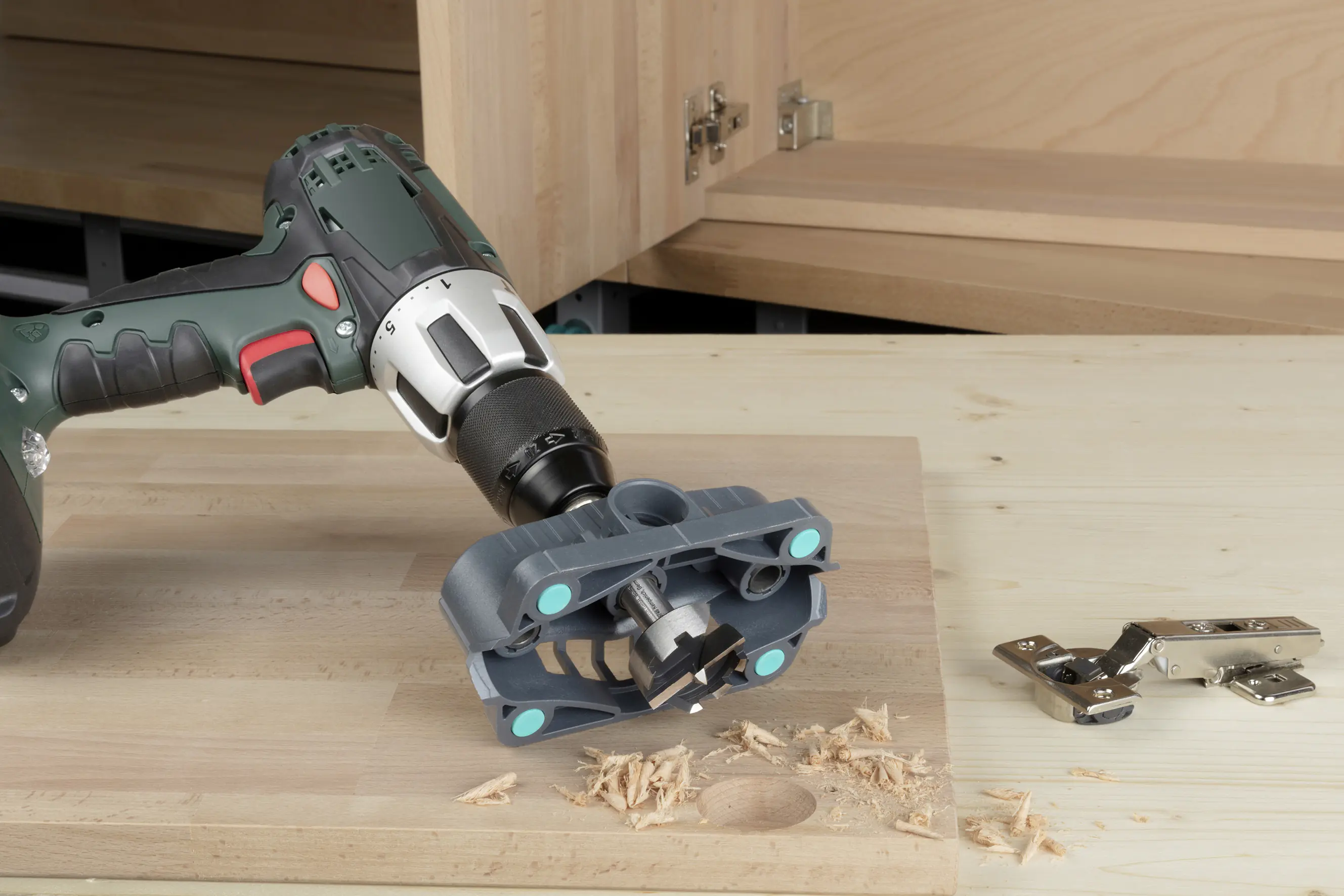 Wolfcraft Mobile Bohrhilfe Forstnerbohrer