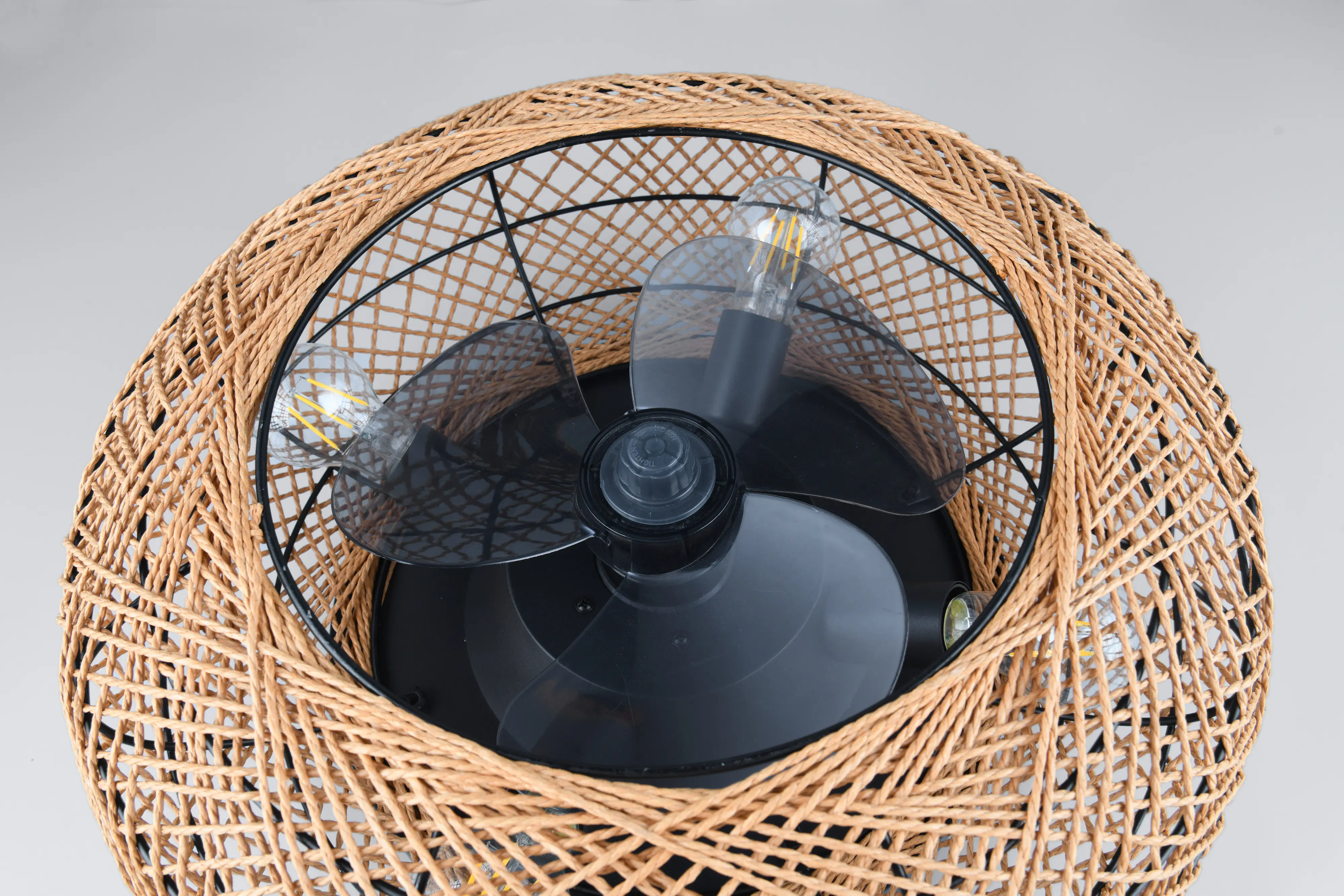 Trio Deckenleuchte mit Ventilator Lillesand Ø 50 cm 10 W braun/schwarz matt