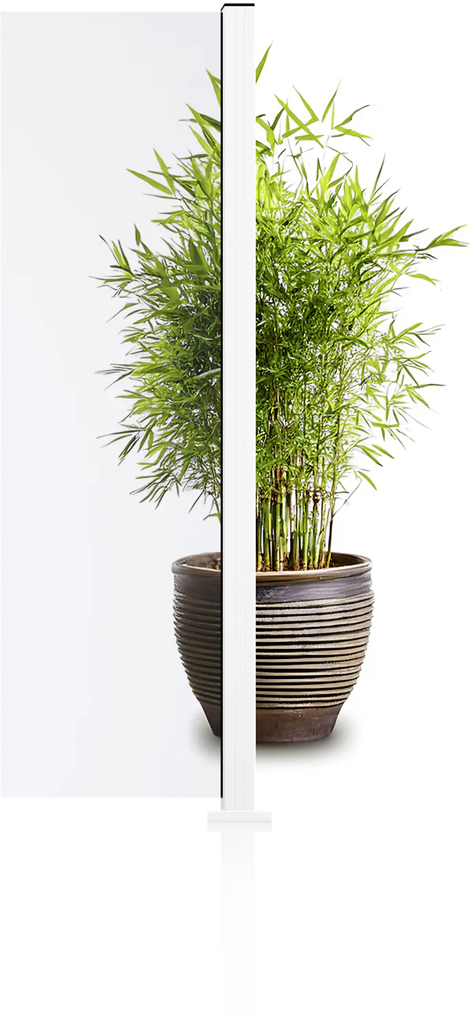 Ambiente Glaszaun Erweiterungsset Klarglas 187 x 55,7 cm weiß