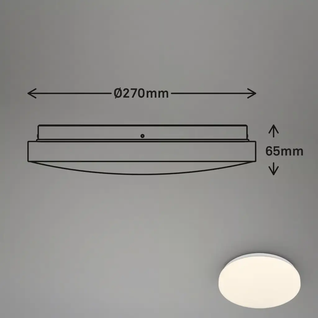 Briloner LED-Deckenleuchte Walk mit Bewegungsmelder Ø 27 x 6,5 cm warmweiß weiß