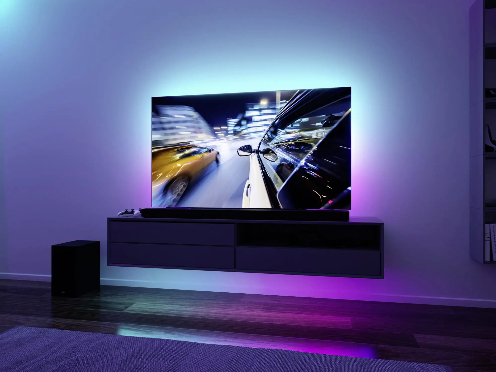 Paulmann Entertain USB LED Stripe 2,4m RGB dimmbar, für 65 Zoll Fernseher