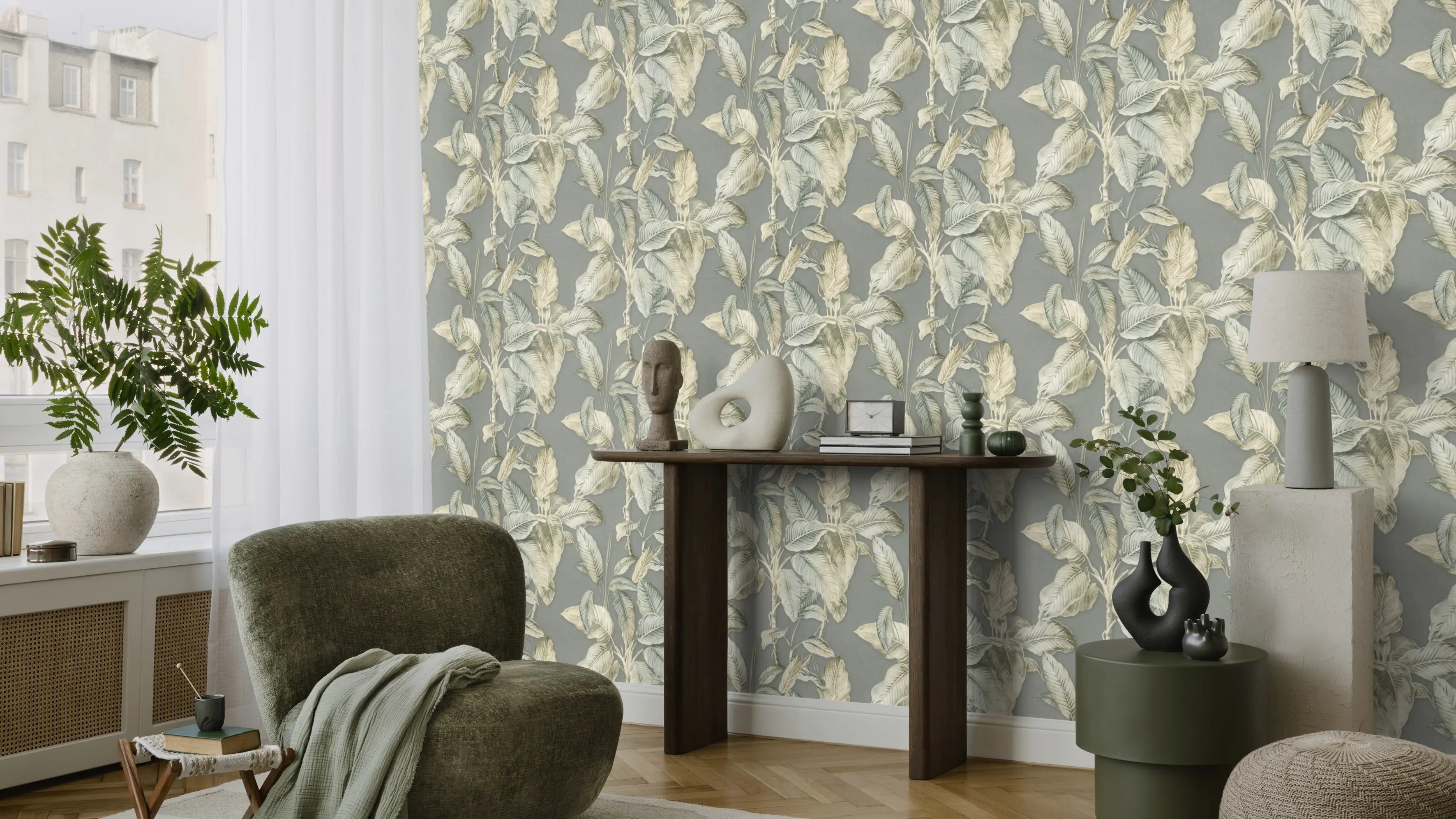 Rasch Vliestapete Back to Nature tropische Blätter blau grün 10,05 x 0,53 m