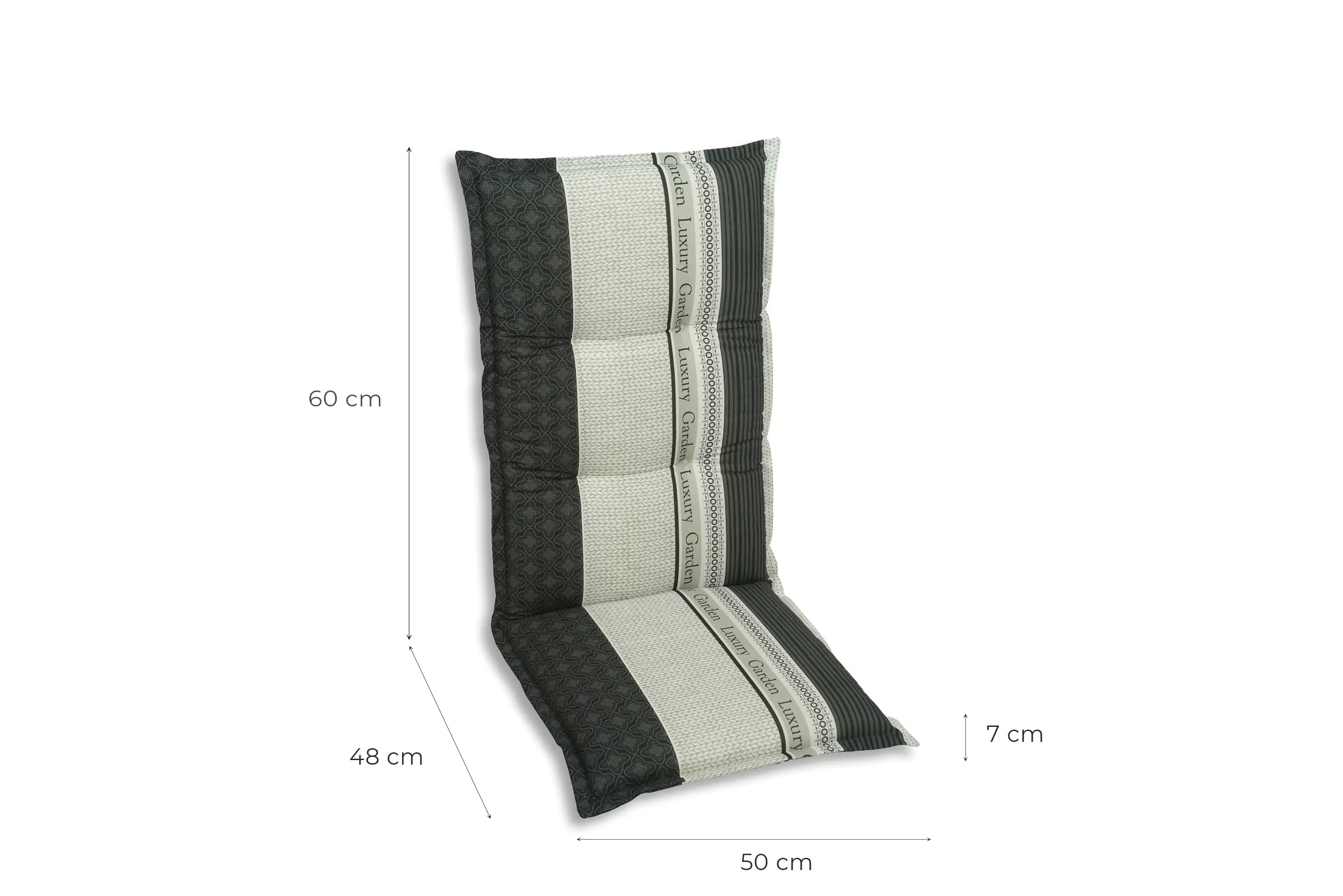GO-DE Mittellehner-Auflage 110 x 50 x 7 cm, grau, anthrazit