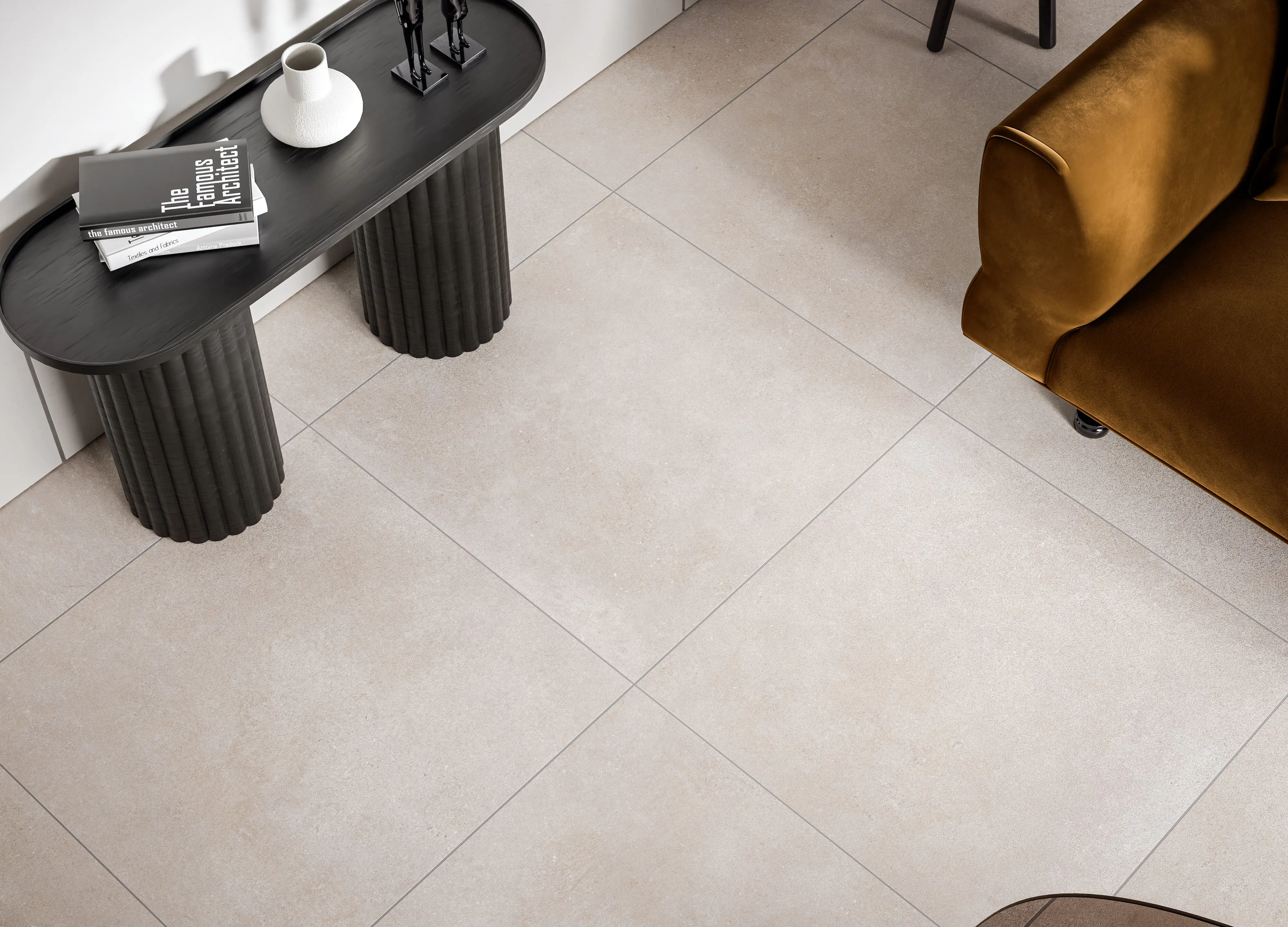 Bodenfliese Feinsteinzeug Modern Concrete 60 x 60 cm ivory