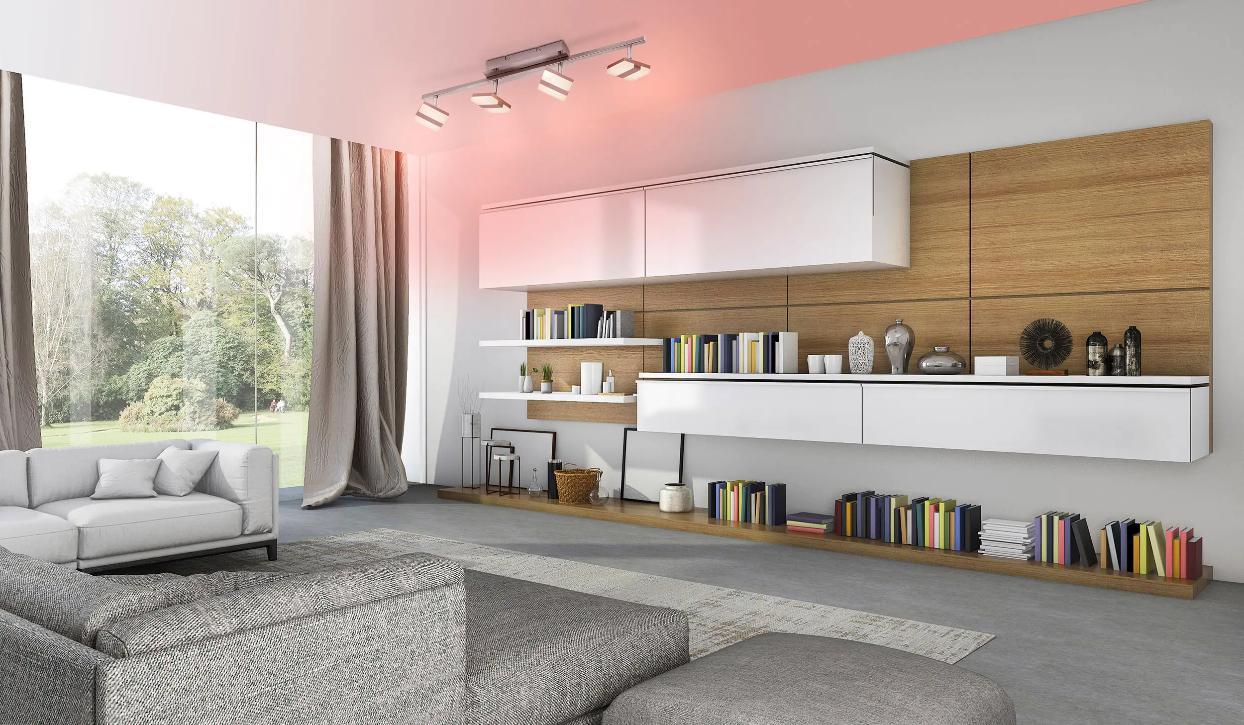 JustLight Lola Smart LED Deckenleuchte Sabi 73 x 15 cm RGBW Smart