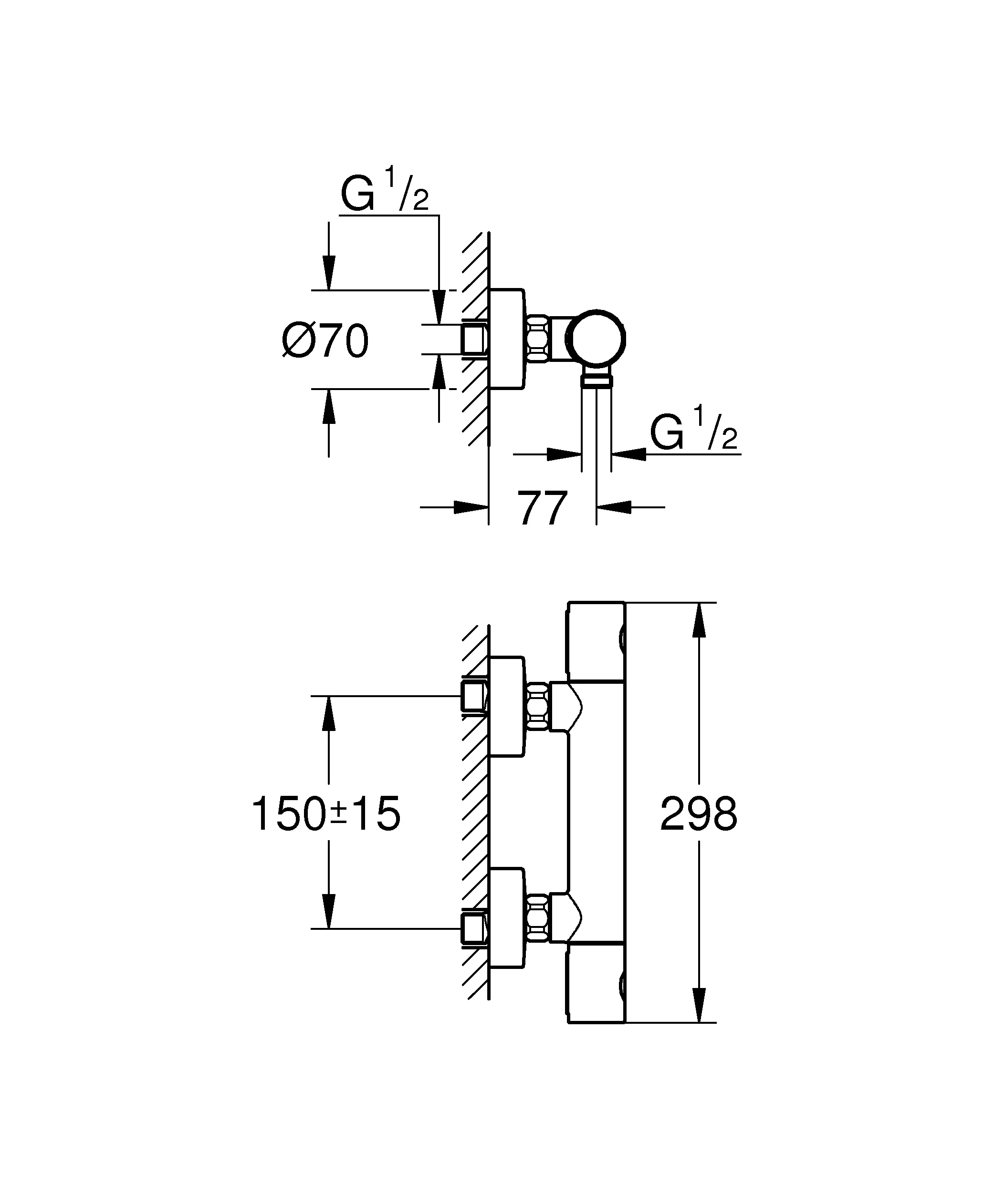 Grohe Badewannenthermostat Precision Get chrom DN 15