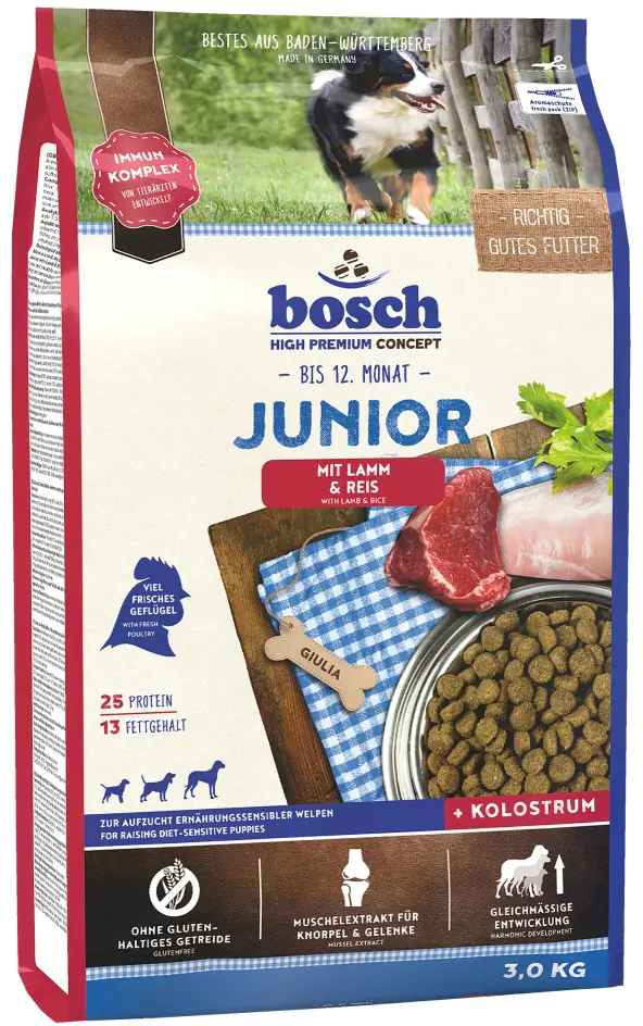 Bosch Hundetrockenfutter Junior 3 kg Lamm & Reis 