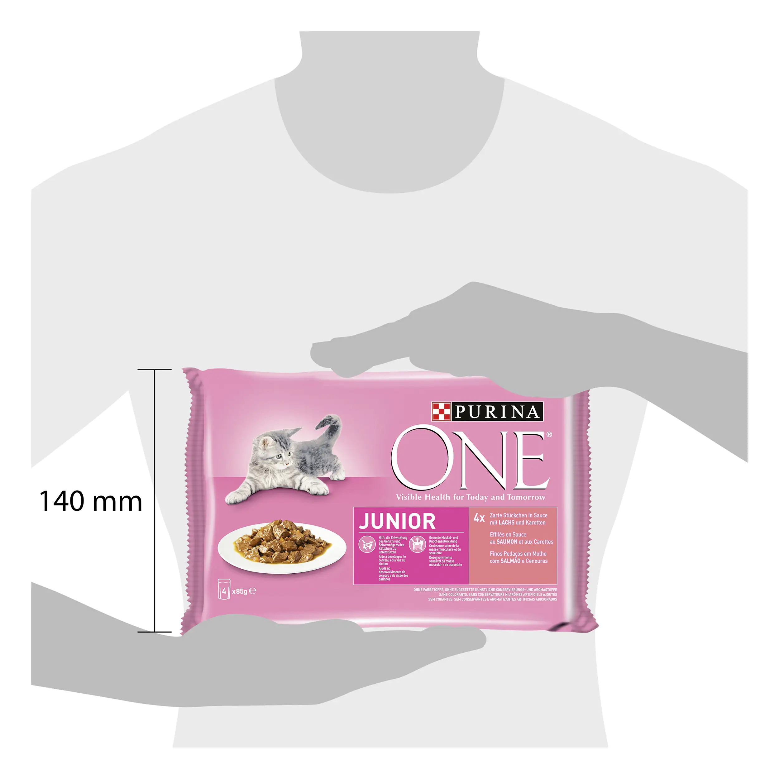Purina one Junior Lachs Katzennassfutter 4 x 85 g