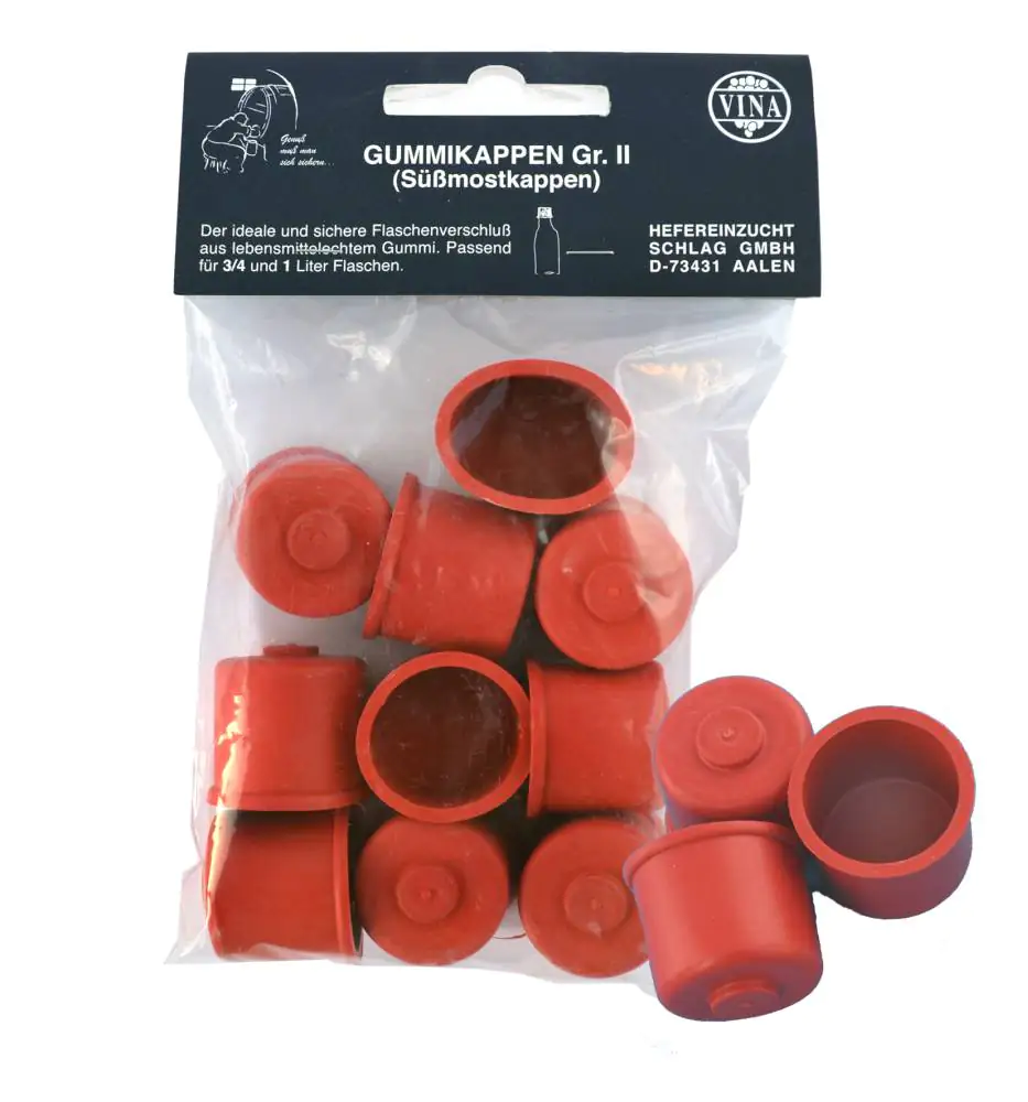 Vina Süßmostkappe Gummikappe Ø 28 mm 10 Stück