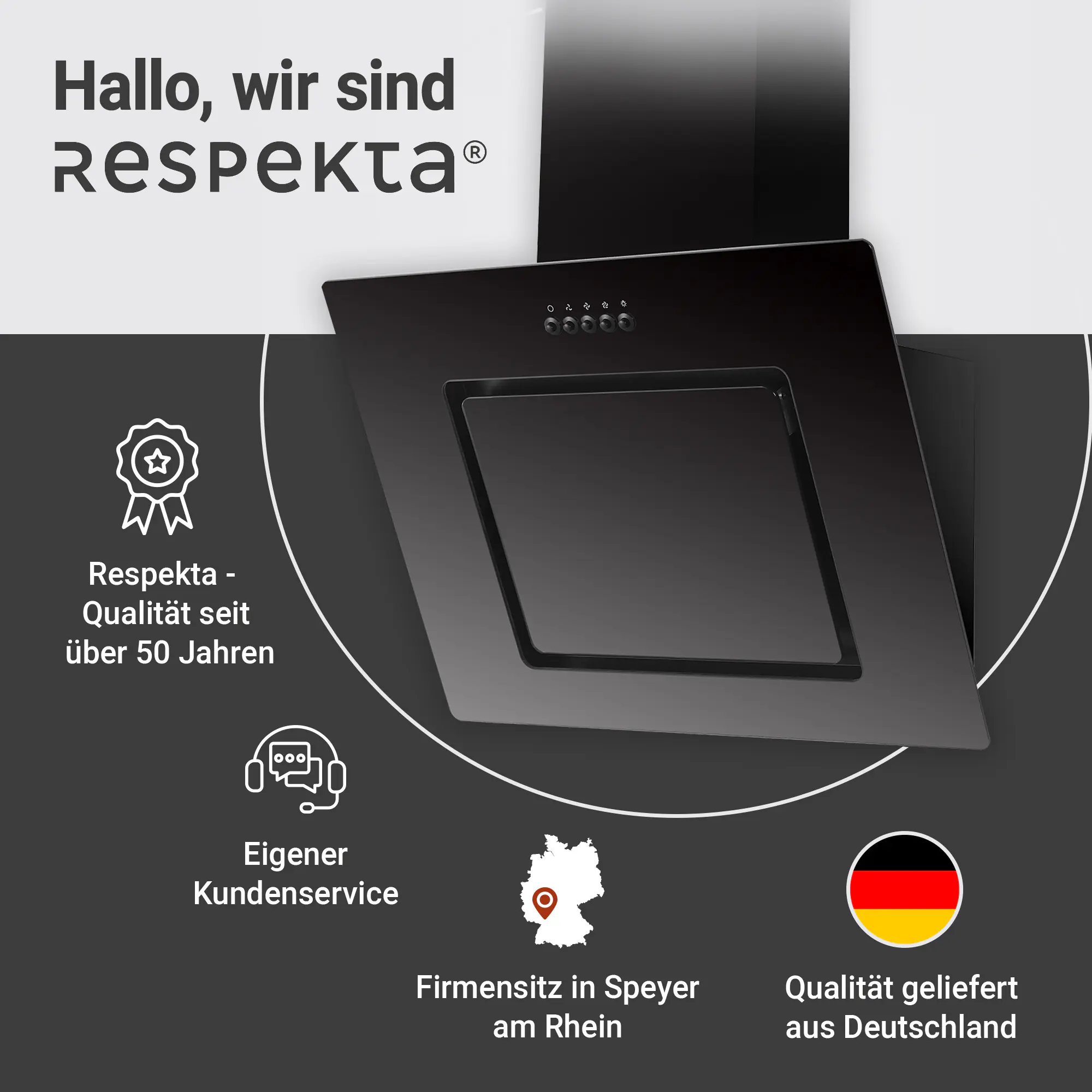 respekta Schräghaube CH22010SBZ 60 cm