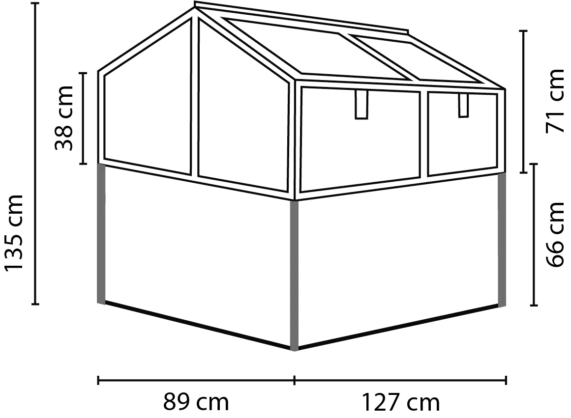 Vitavia Hochfrühbeet Zola 89 x 127 x 135 cm 4 mm HPK