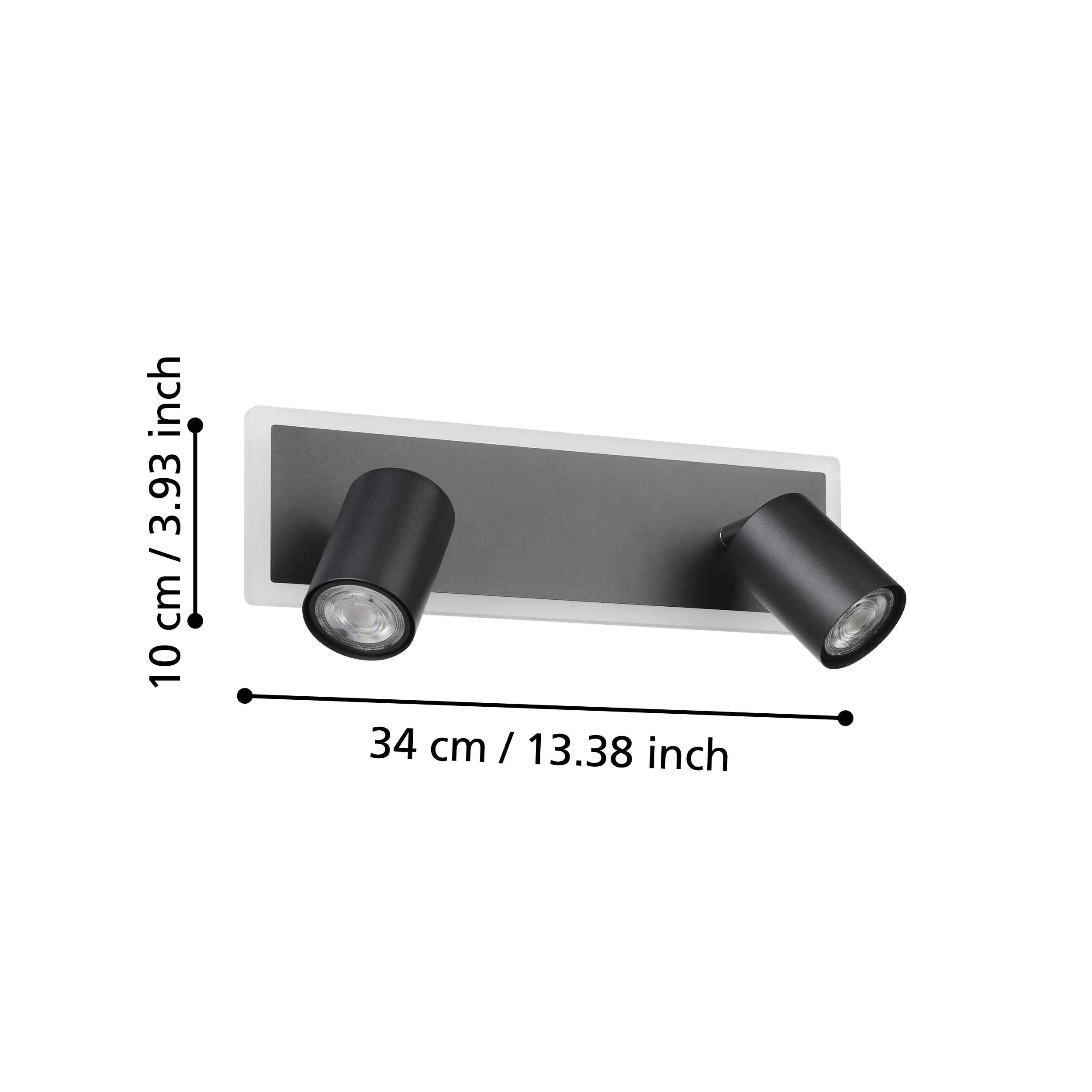 Eglo LED Deckenleuchte Rimbocchi 1 2x 35W, 1500 lm, 3000K, ww, schwarz
