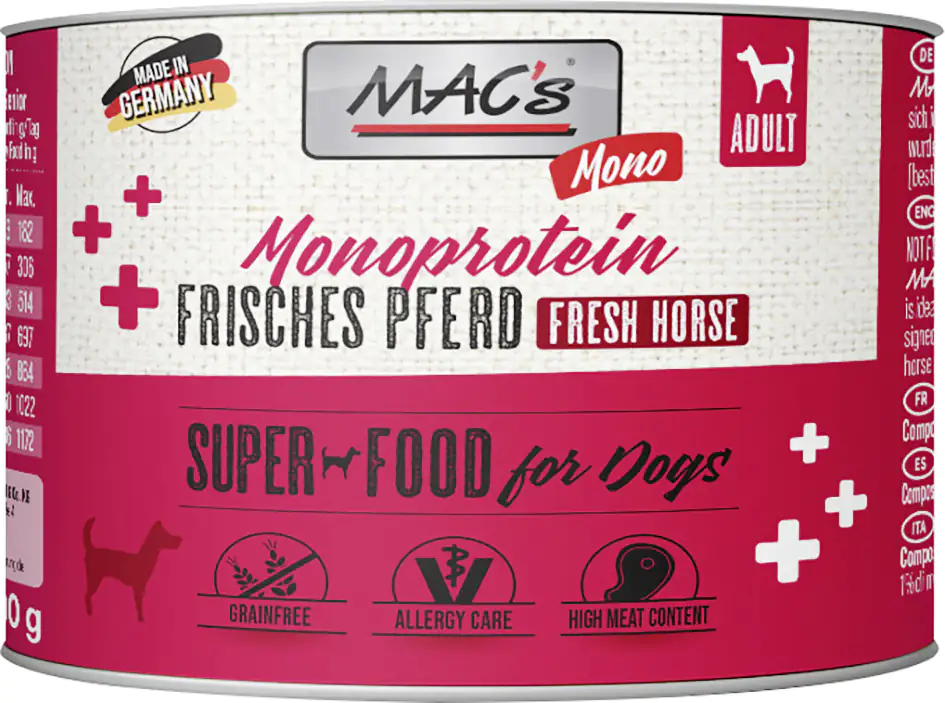 Macs Dog Mono Hundenassfutter Adult getreidefrei 200 g Pferd