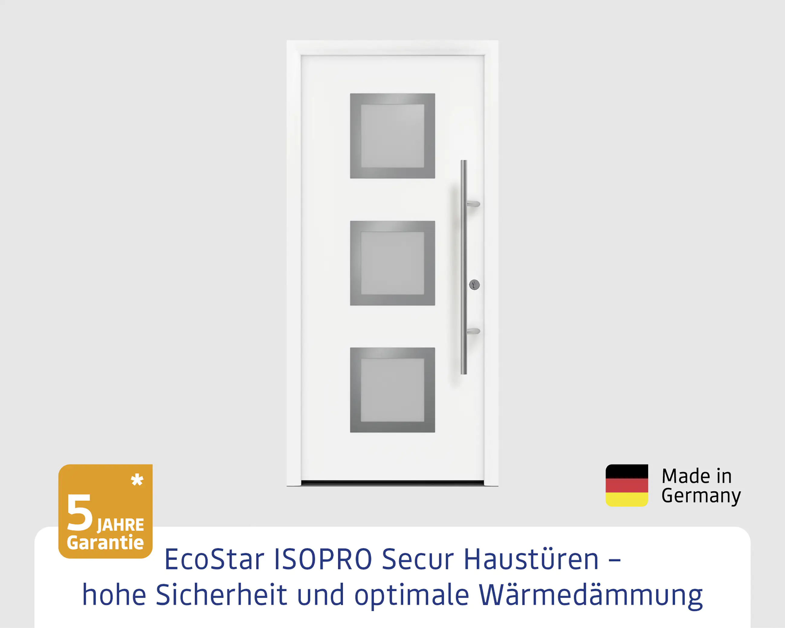 EcoStar Haustür ISOPRO Secur IPS 810S RC2 verkehrsweiß 110 x 210 cm