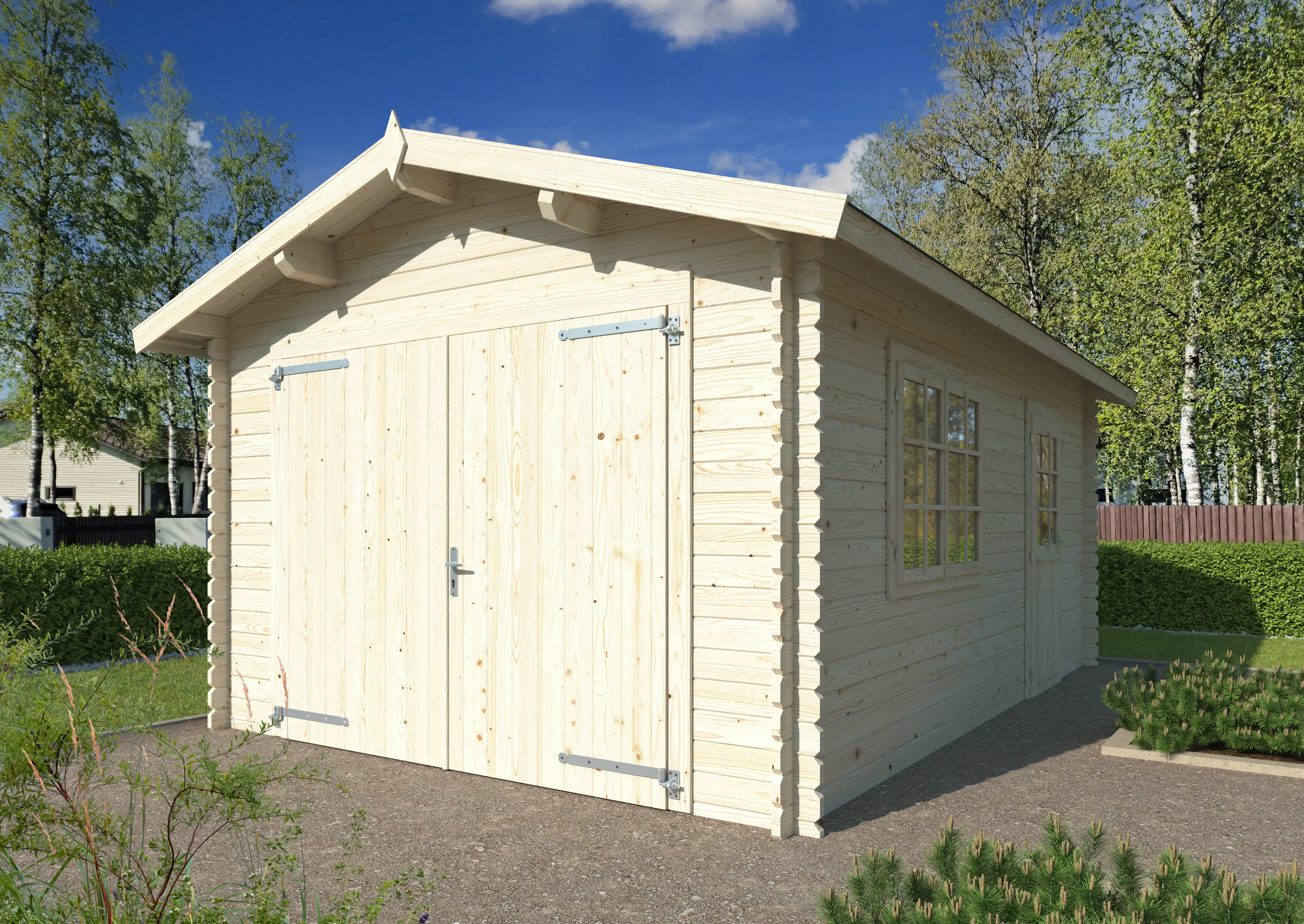 Palmako Fertiggarage Tony 330 x 500 cm naturbelassen